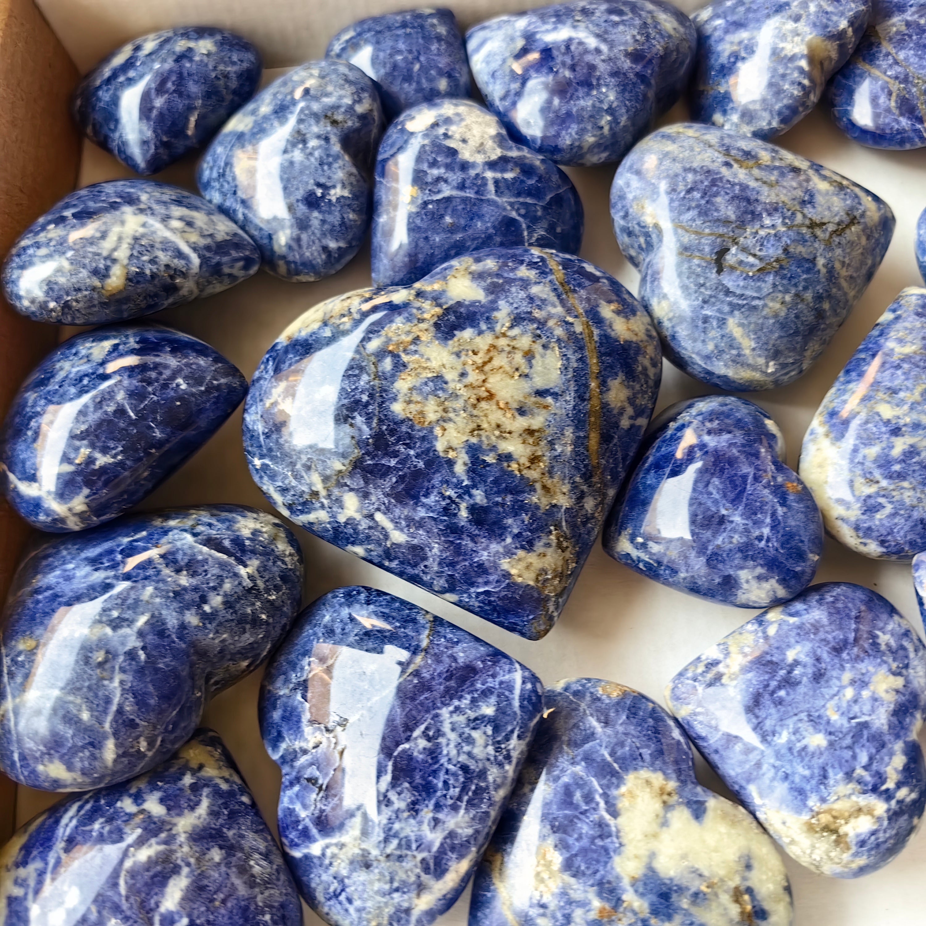 25 pc blue sodalite hearts