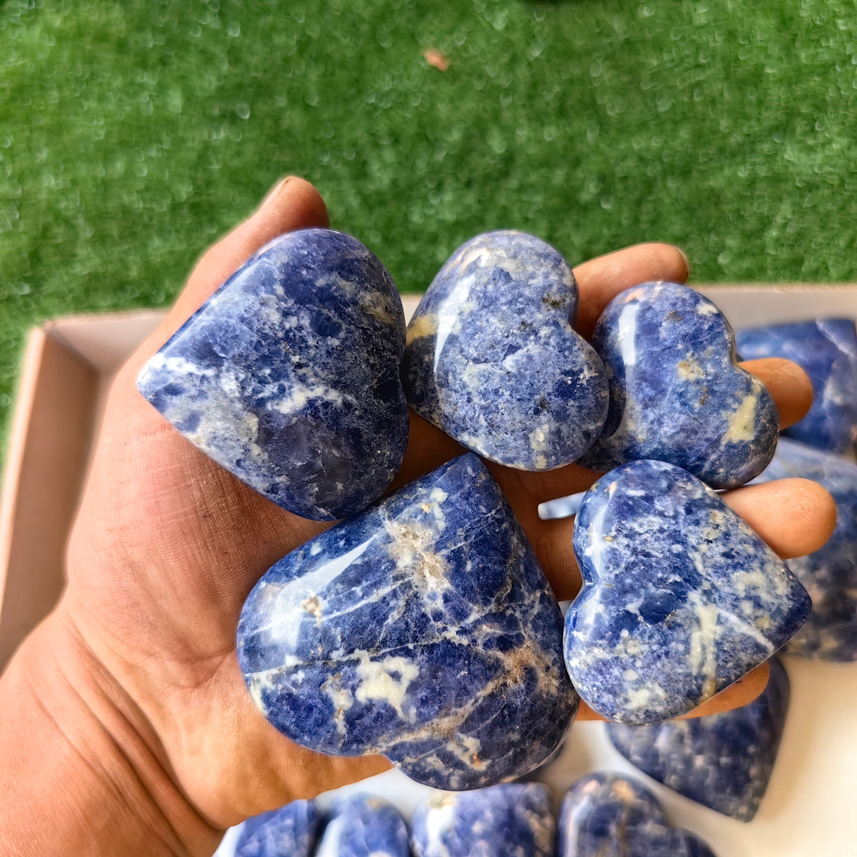 25 pc blue sodalite hearts