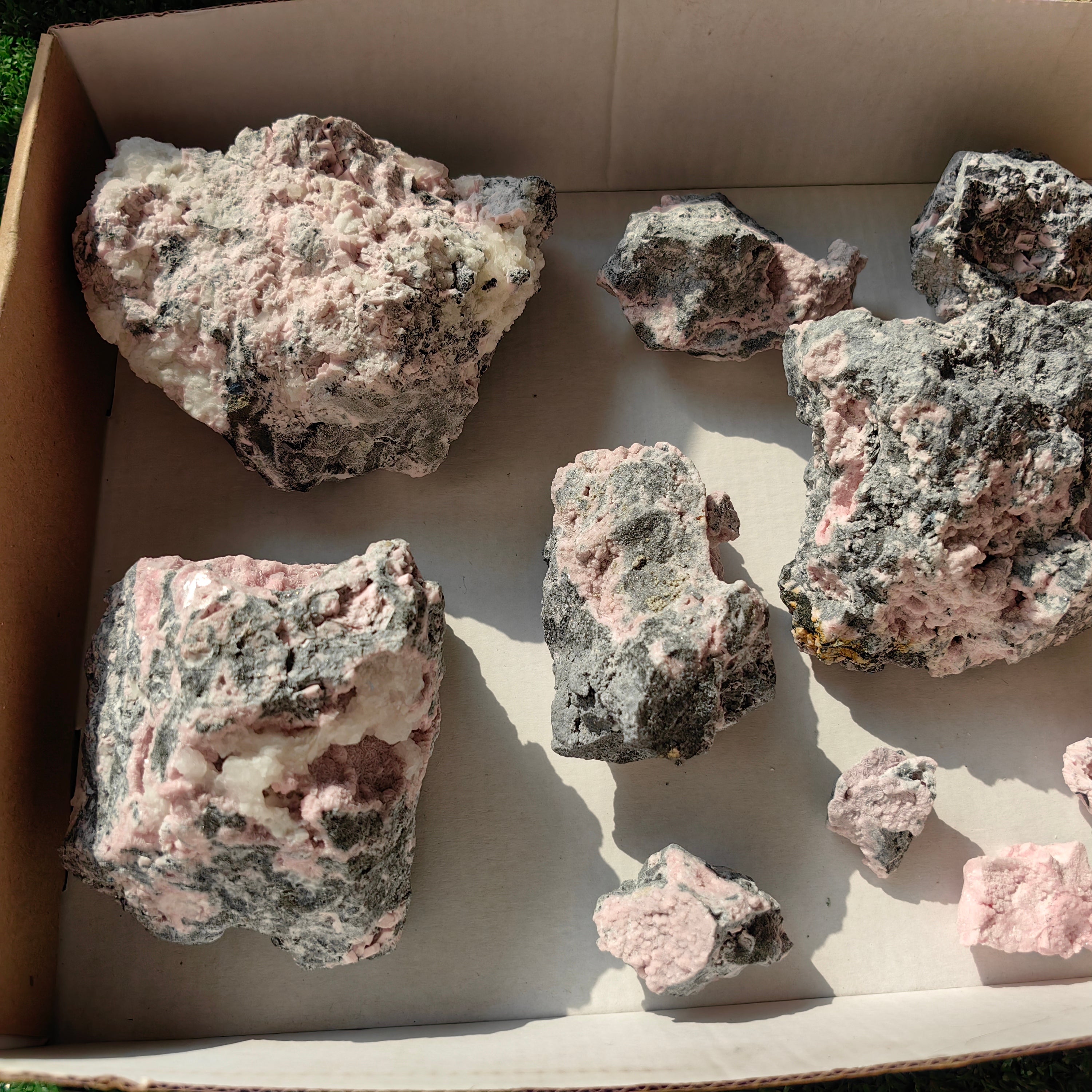 11 rhodochrosite quartz crystals specimen PERU