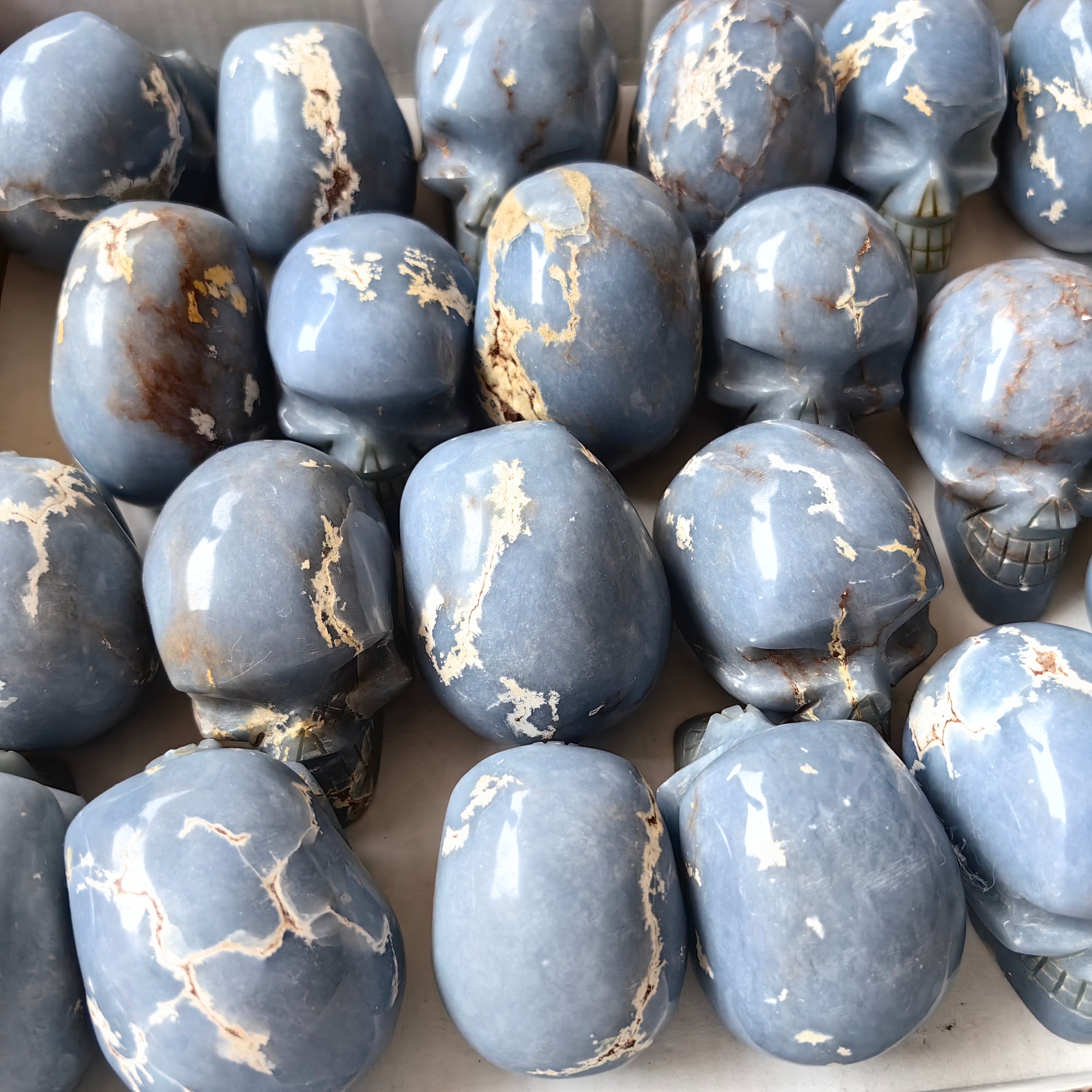 26 pc blue angelite skulls