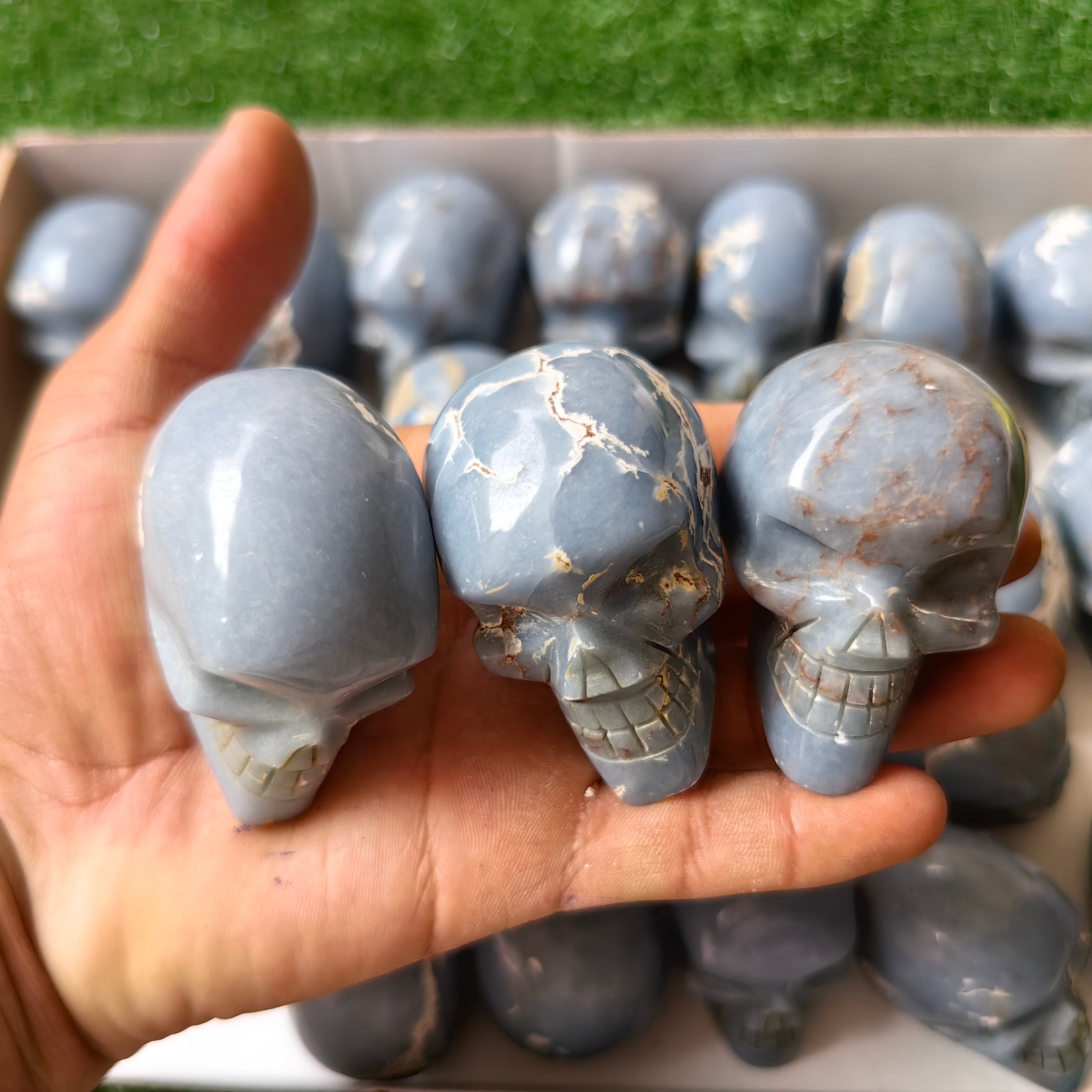 26 pc blue angelite skulls
