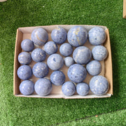 23 pc blue dumortorite spheres