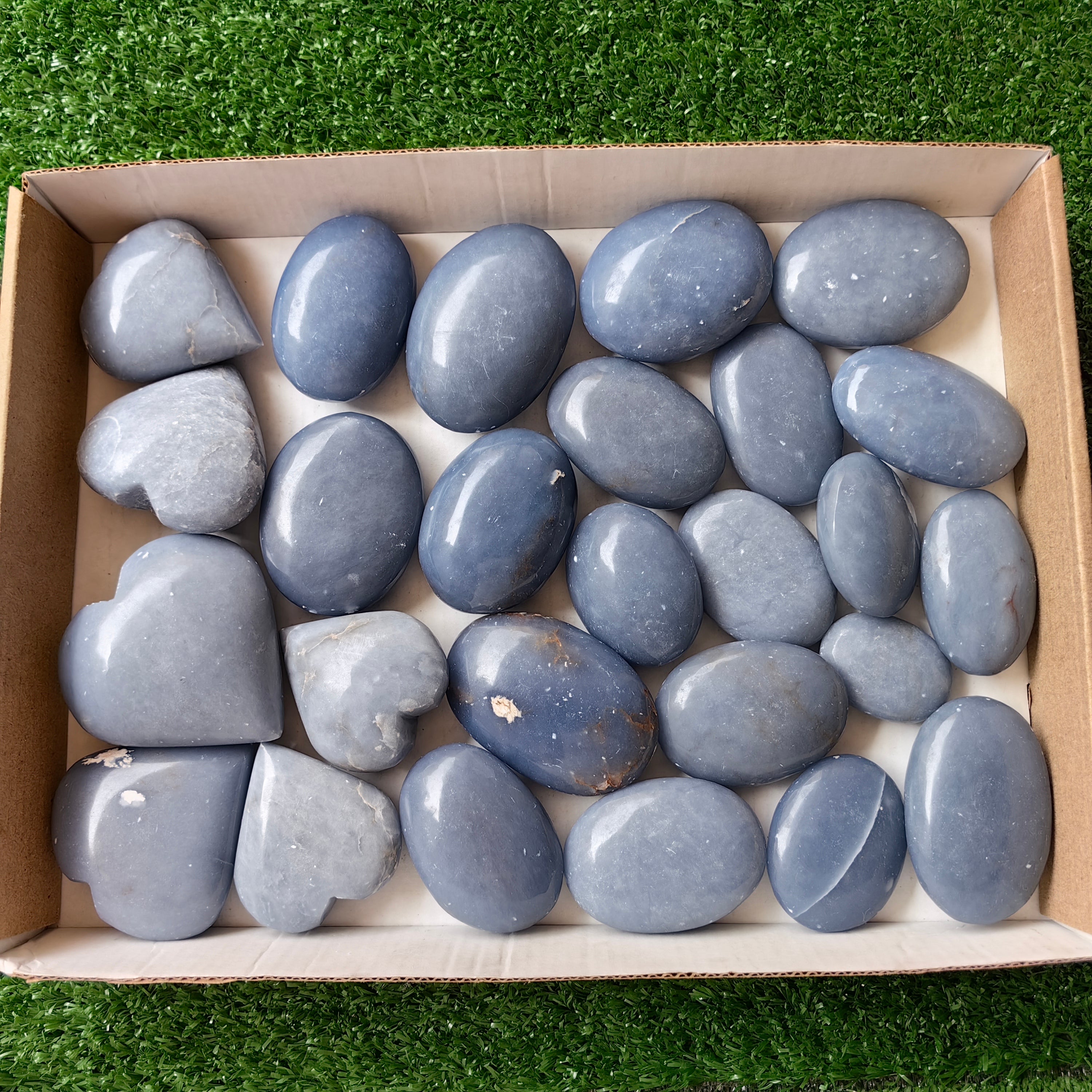 26 pc blue angelite palms & hearts