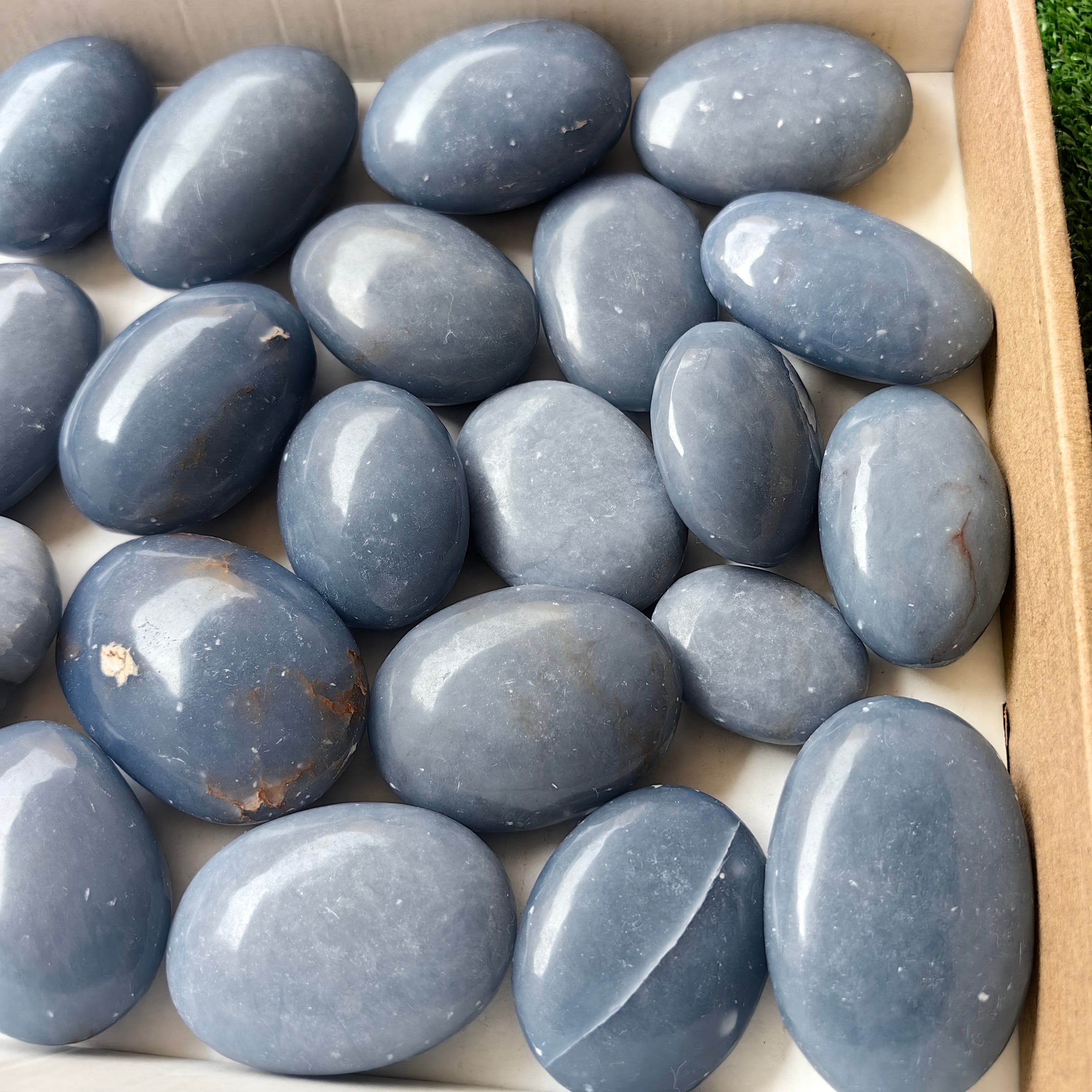 26 pc blue angelite palms & hearts