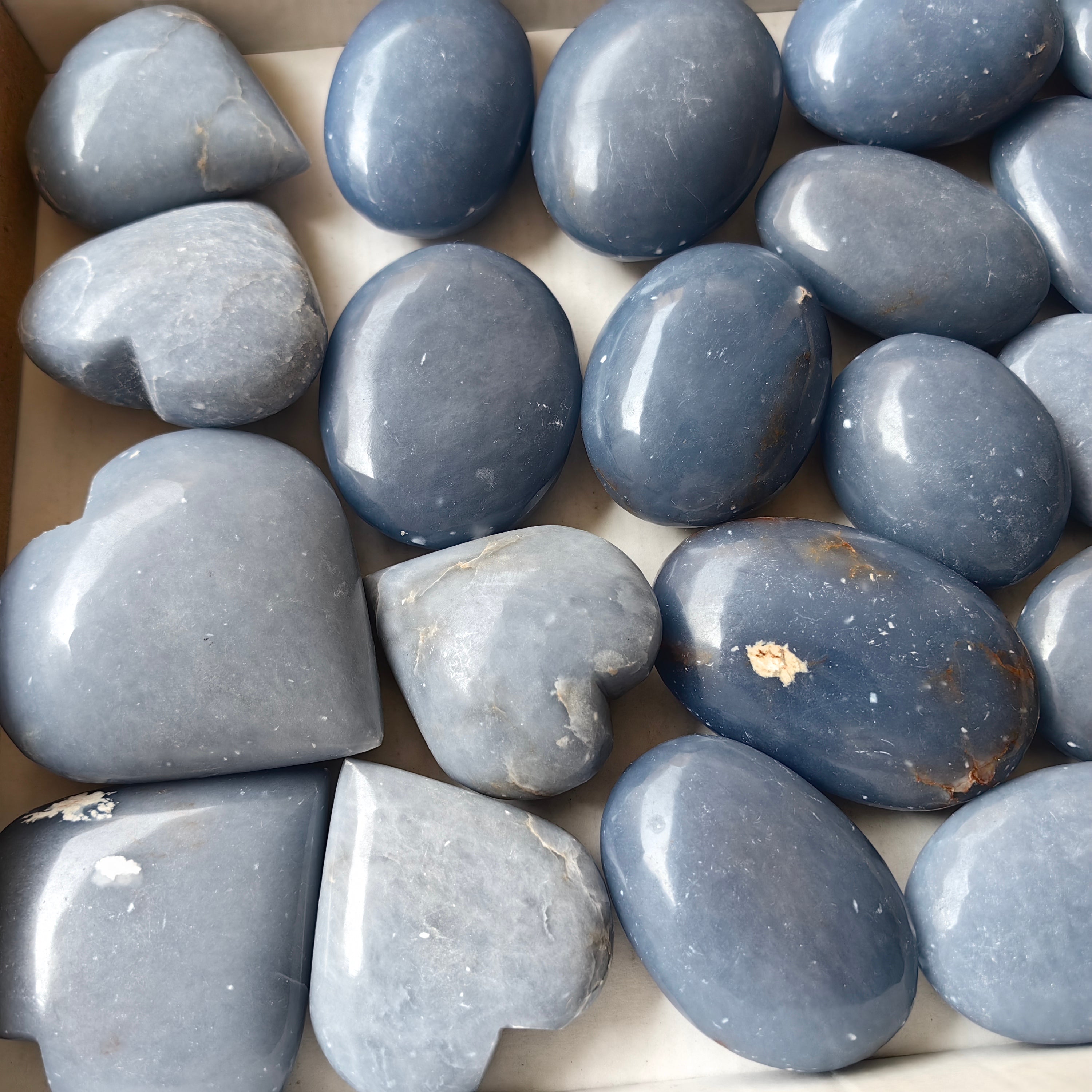 26 pc blue angelite palms & hearts