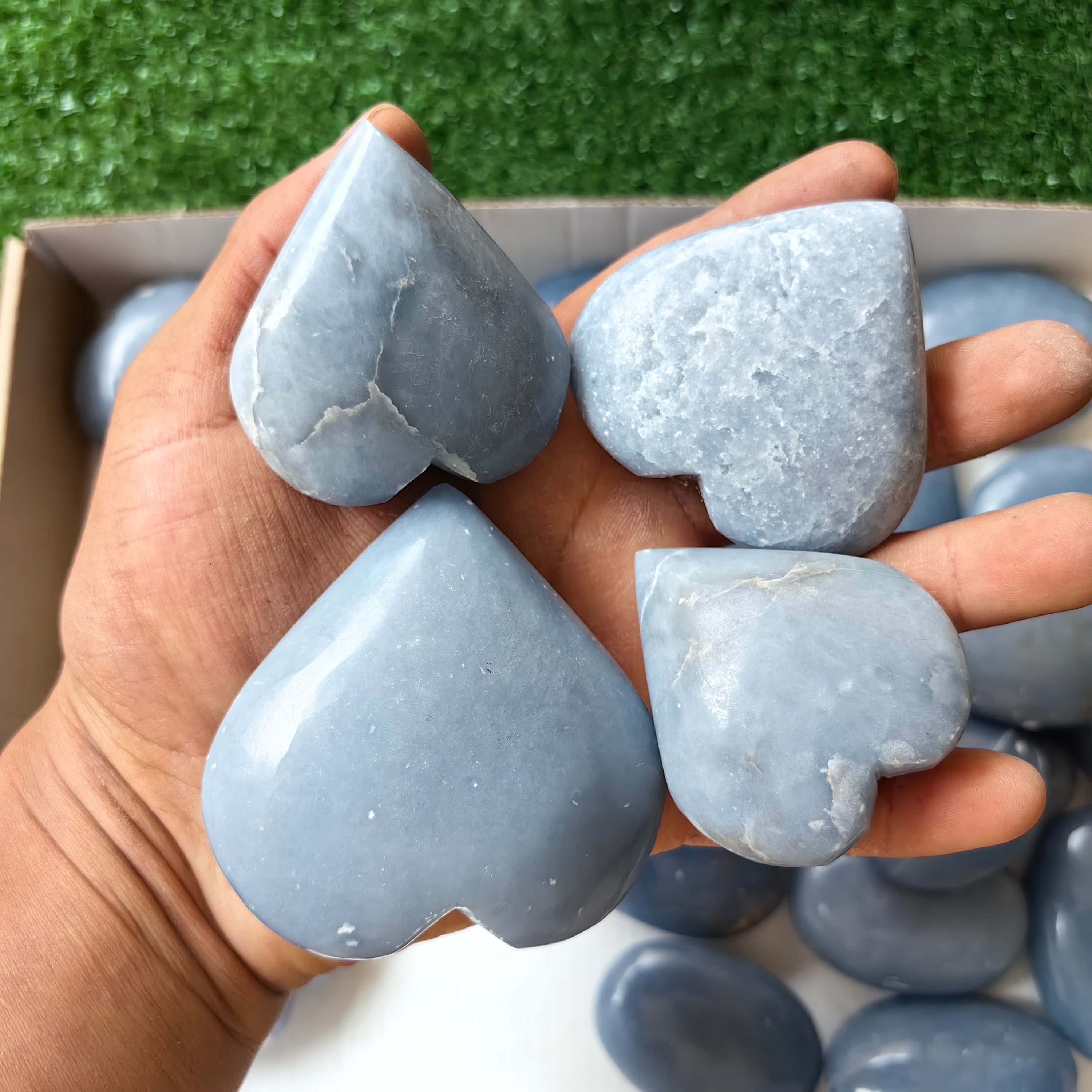 26 pc blue angelite palms & hearts