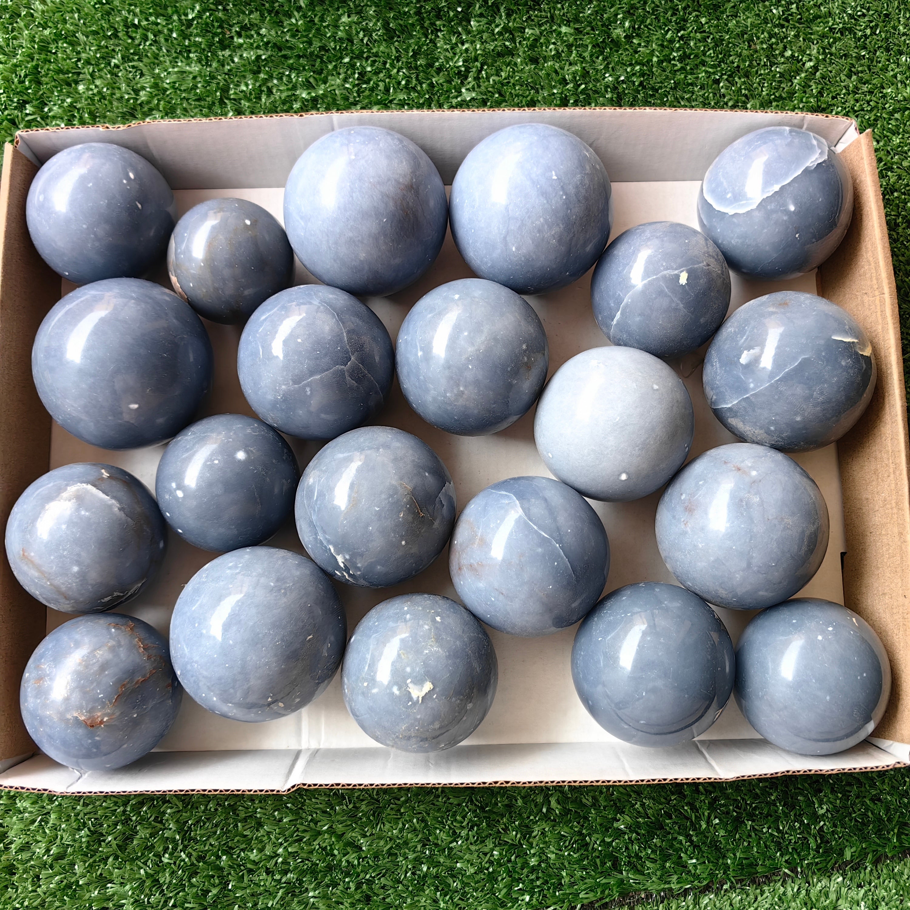 21 pc blue angelite spheres