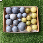 22 pc green onix & angelite spheres