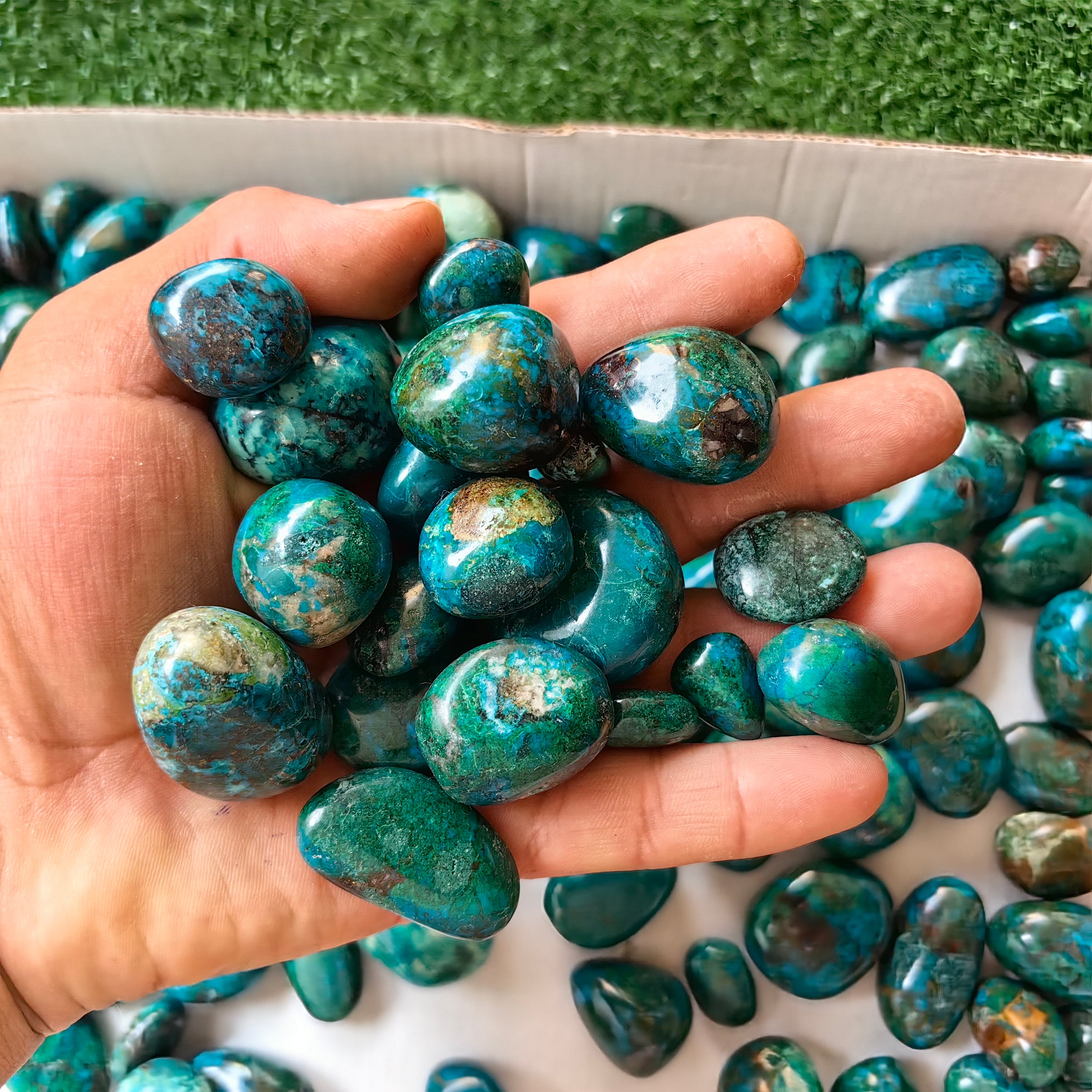 2 kg tumbled chrysocolla Peru