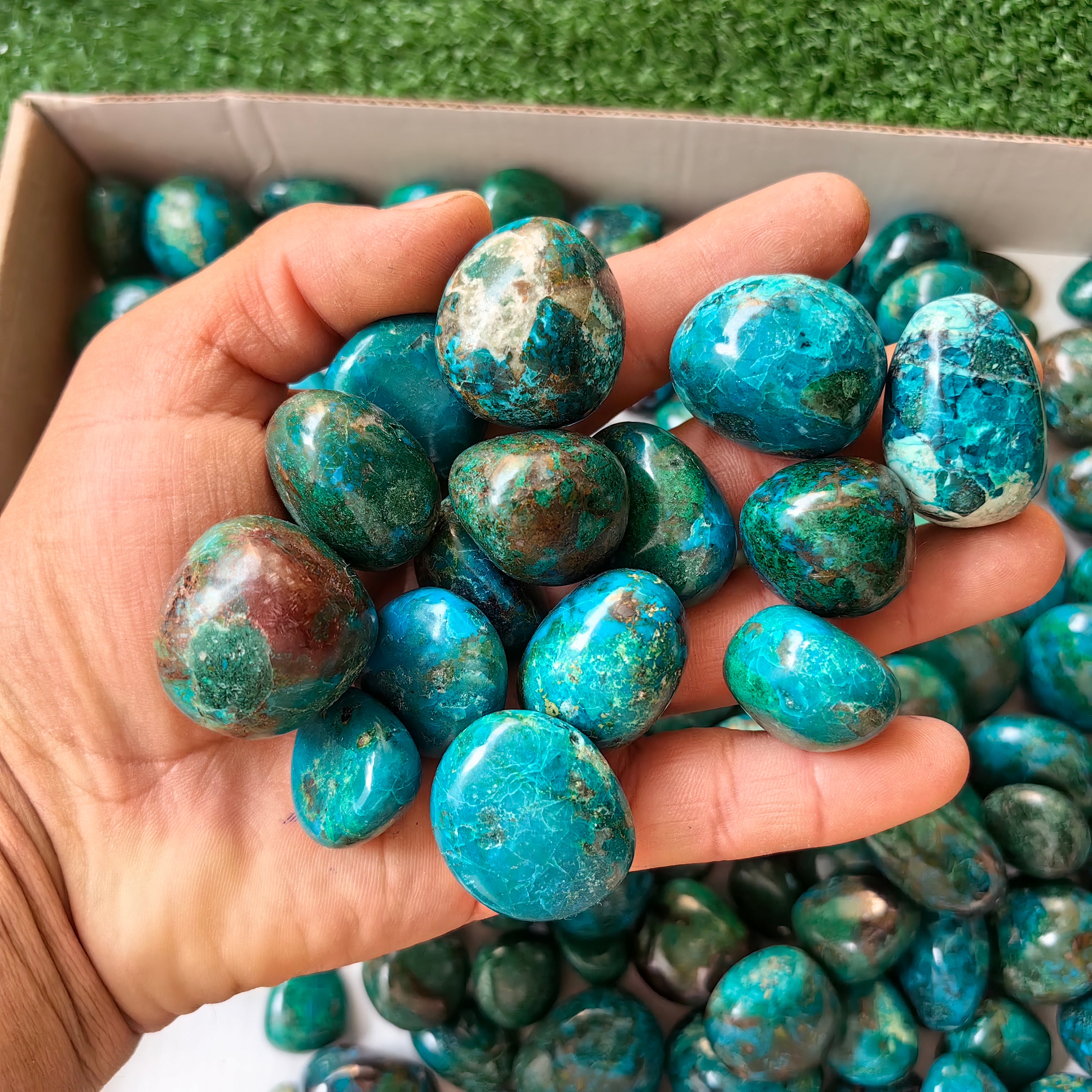 2 kg tumbled chrysocolla Peru