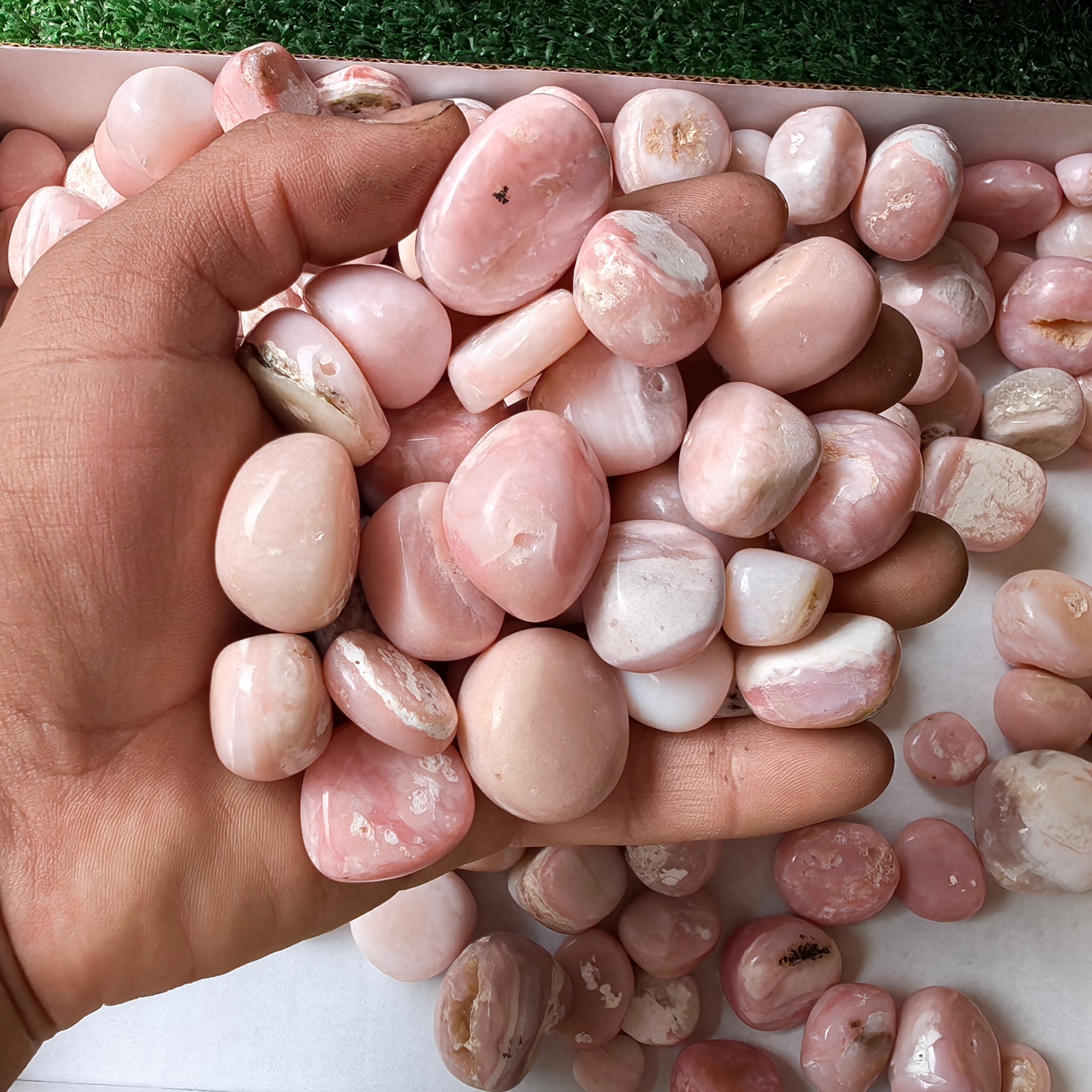 2 kg peruvian pink opal tumbled
