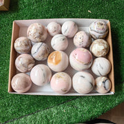 18 pc peruvian pink opal spheres