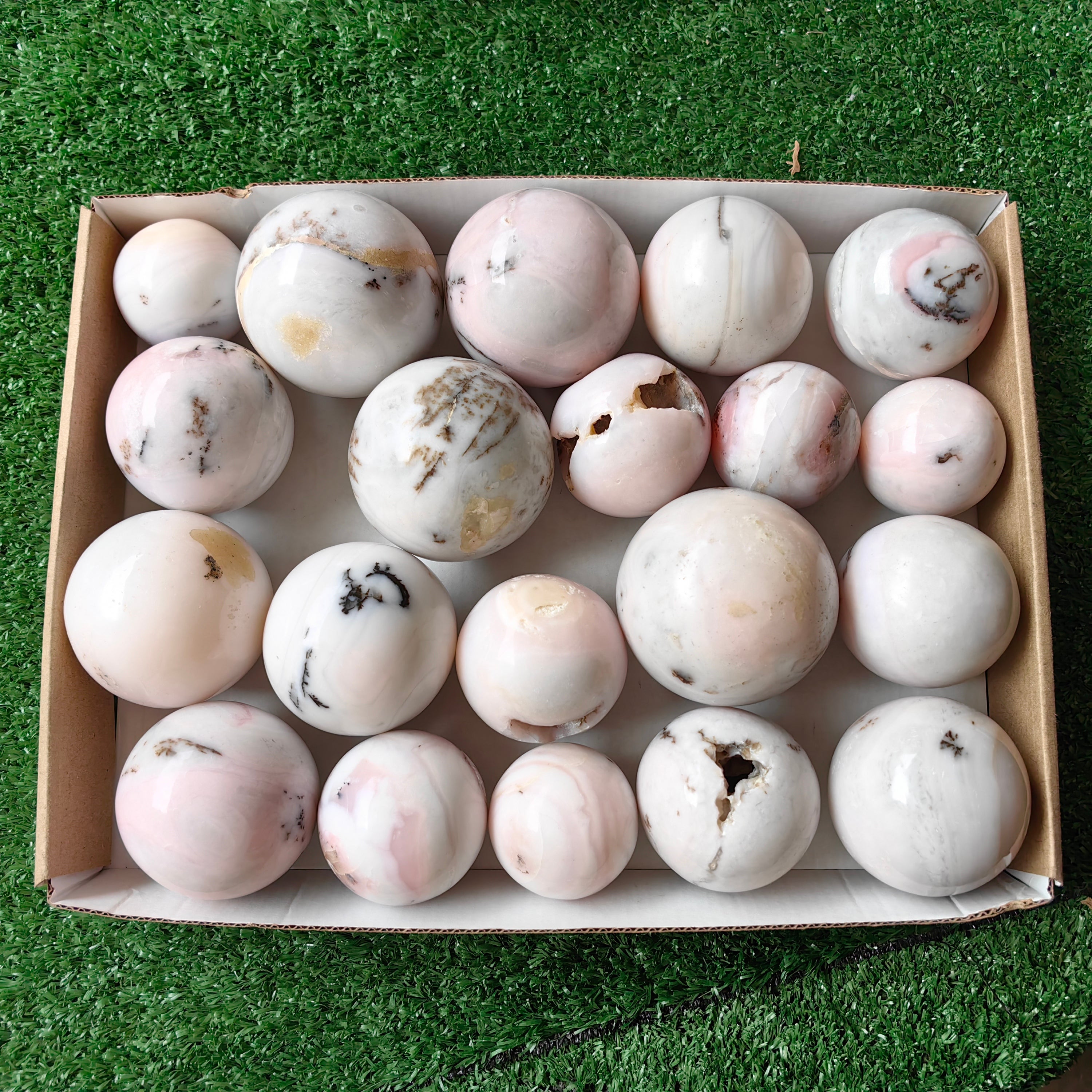 20 pc peruvian pink opal spheres