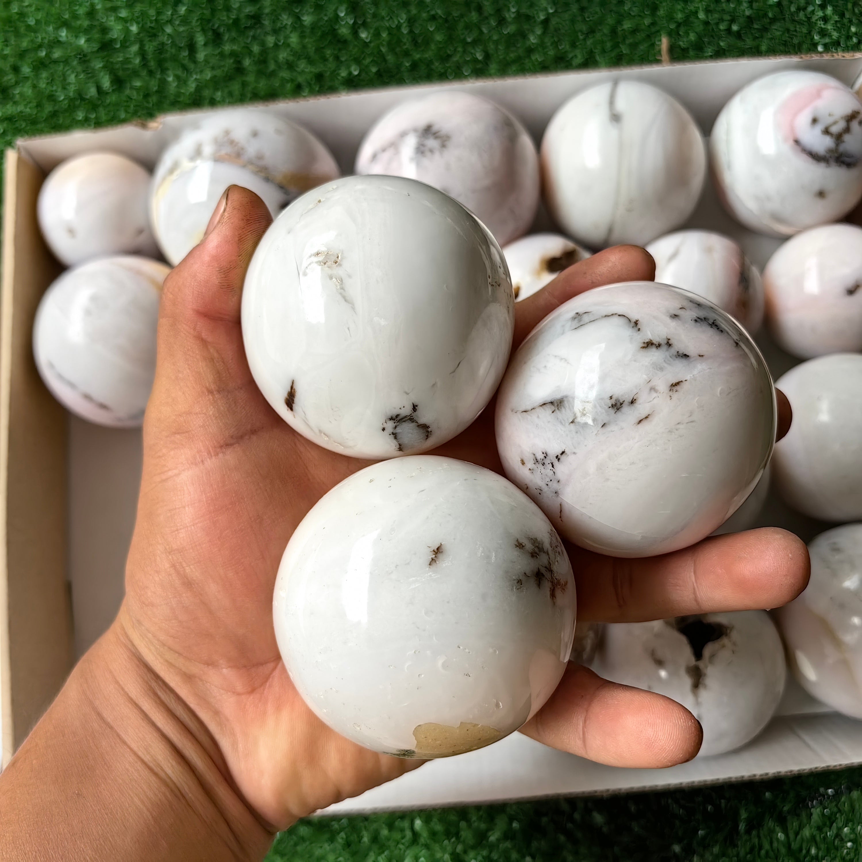 20 pc peruvian pink opal spheres