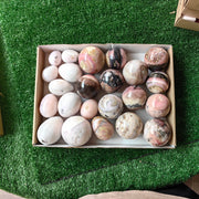 23 pc peruvian pink opal spheres & eggs