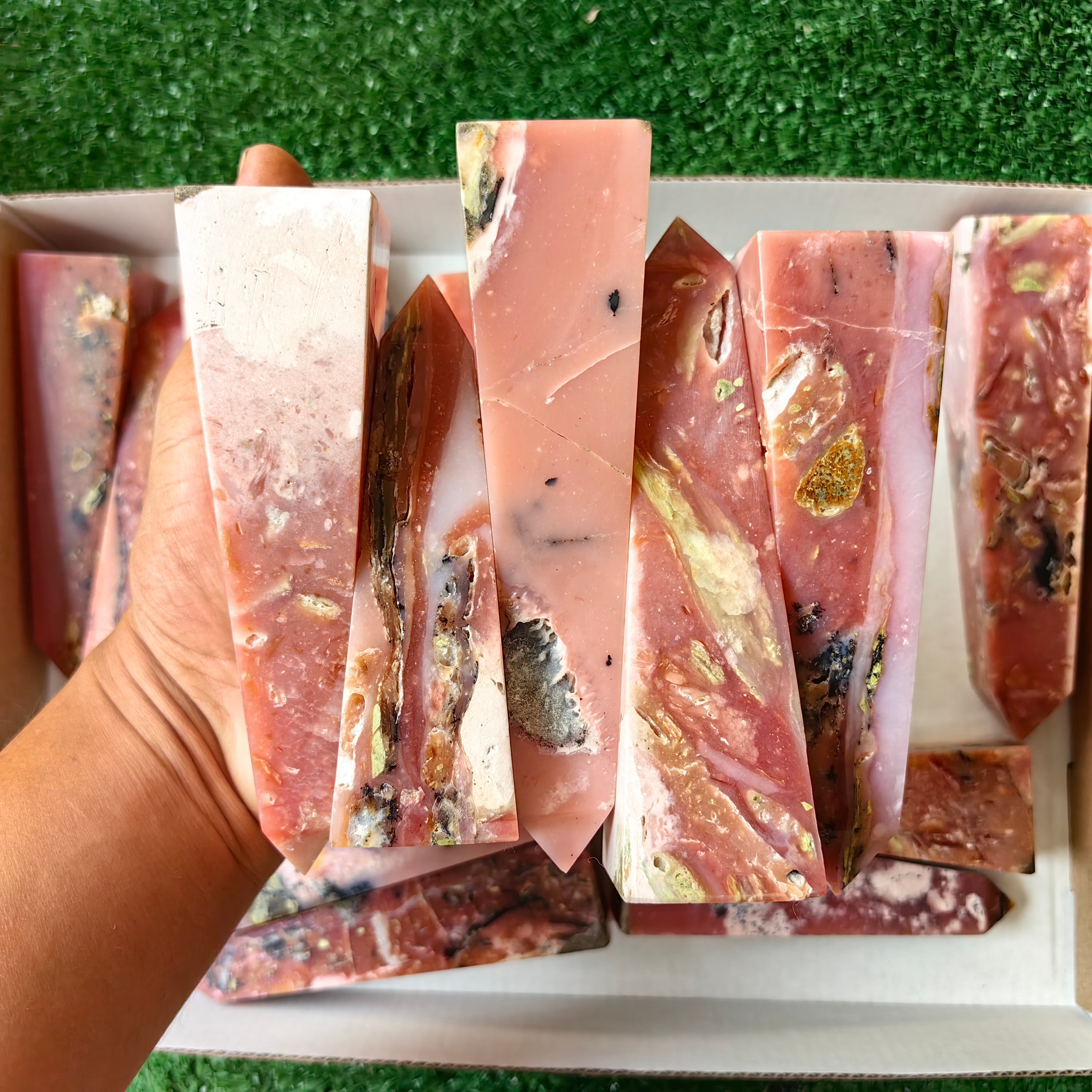 16 pc peruvian pink opal towers