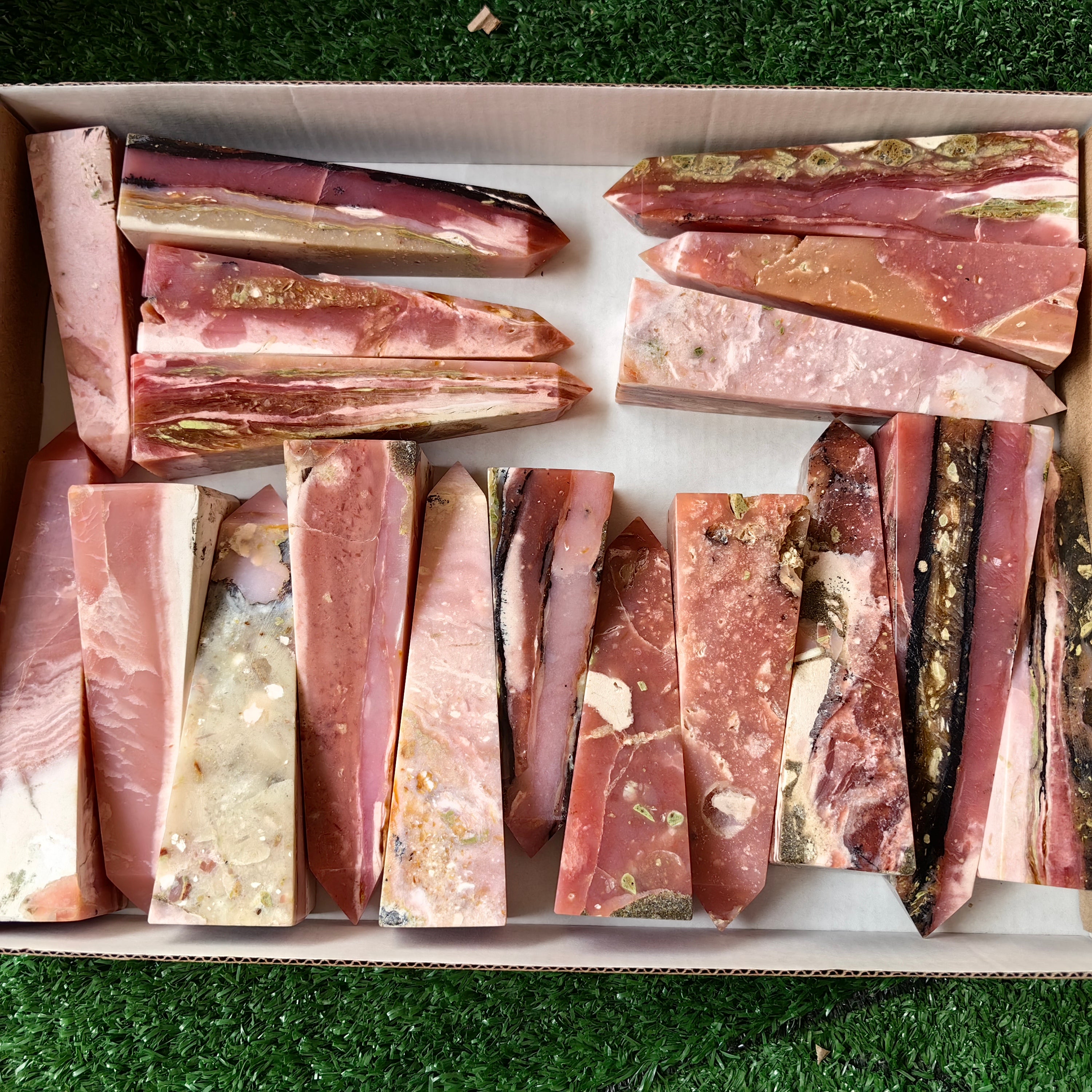 18 pc peruvian pink opal towers