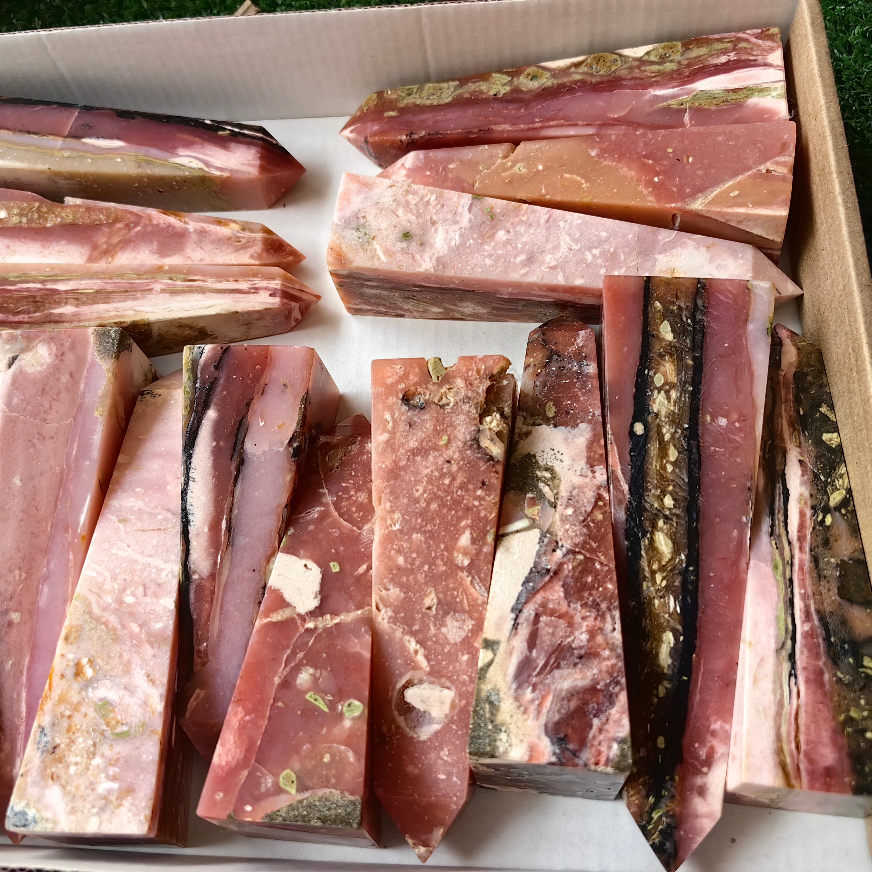 18 pc peruvian pink opal towers