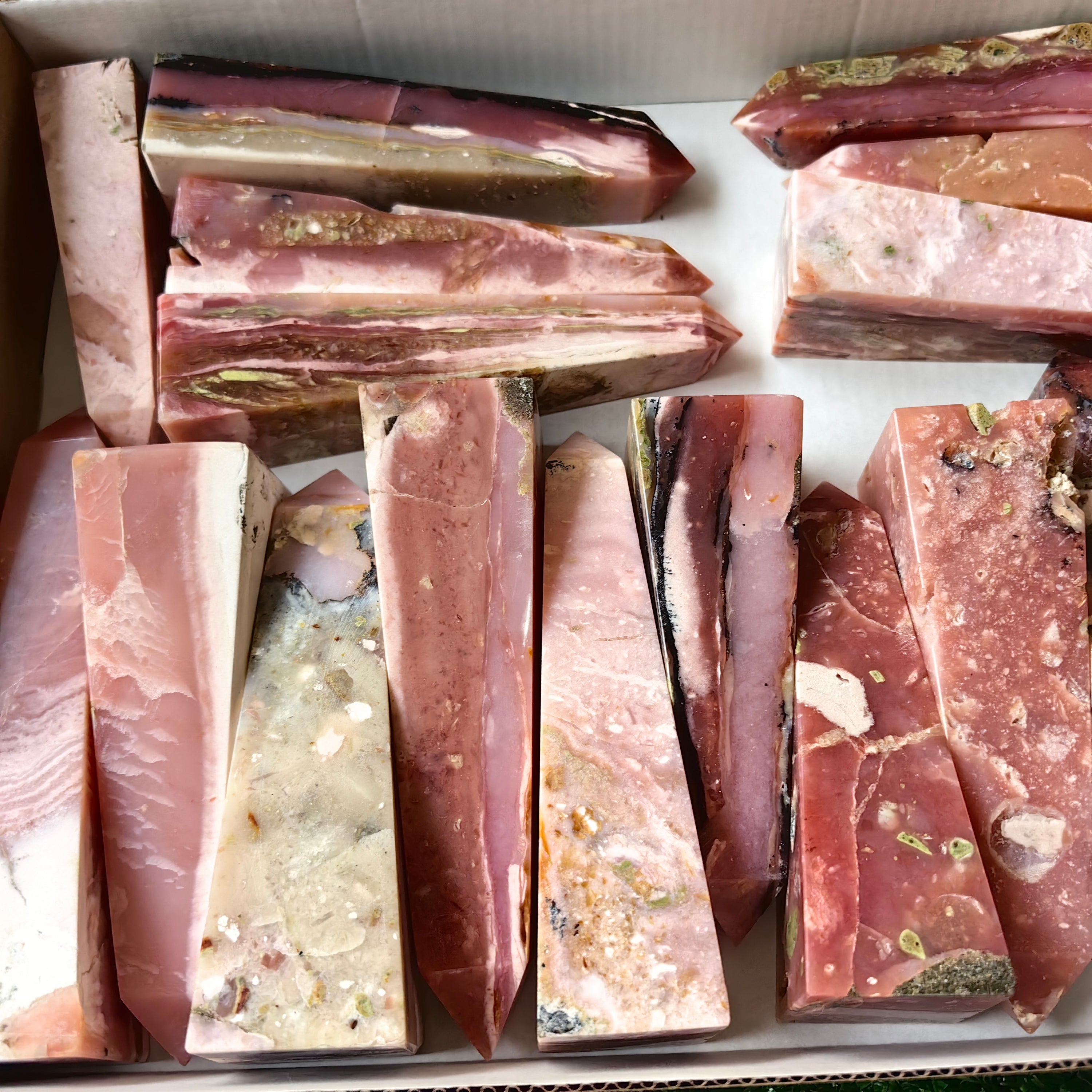 18 pc peruvian pink opal towers