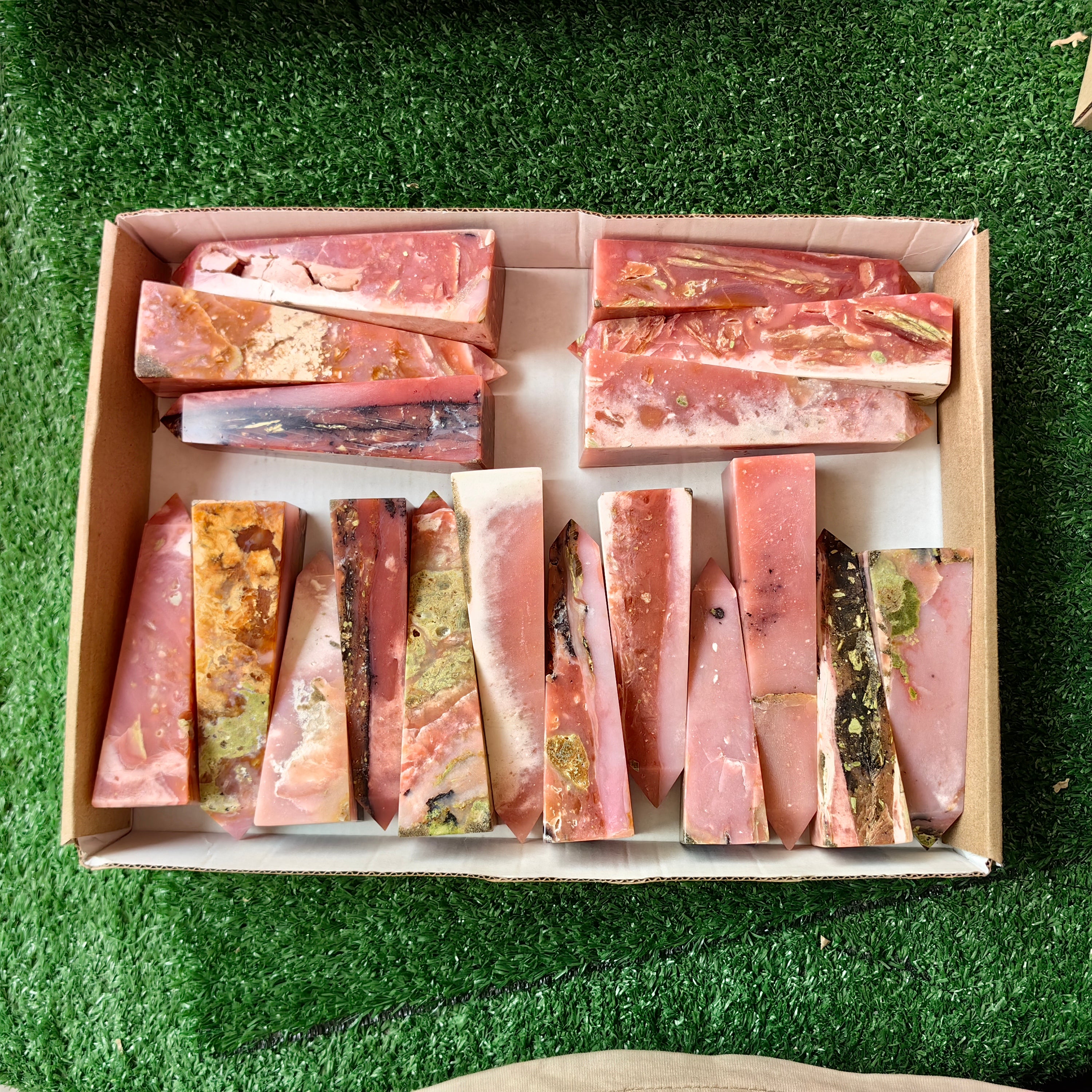 18 pc peruvian pink opal towers