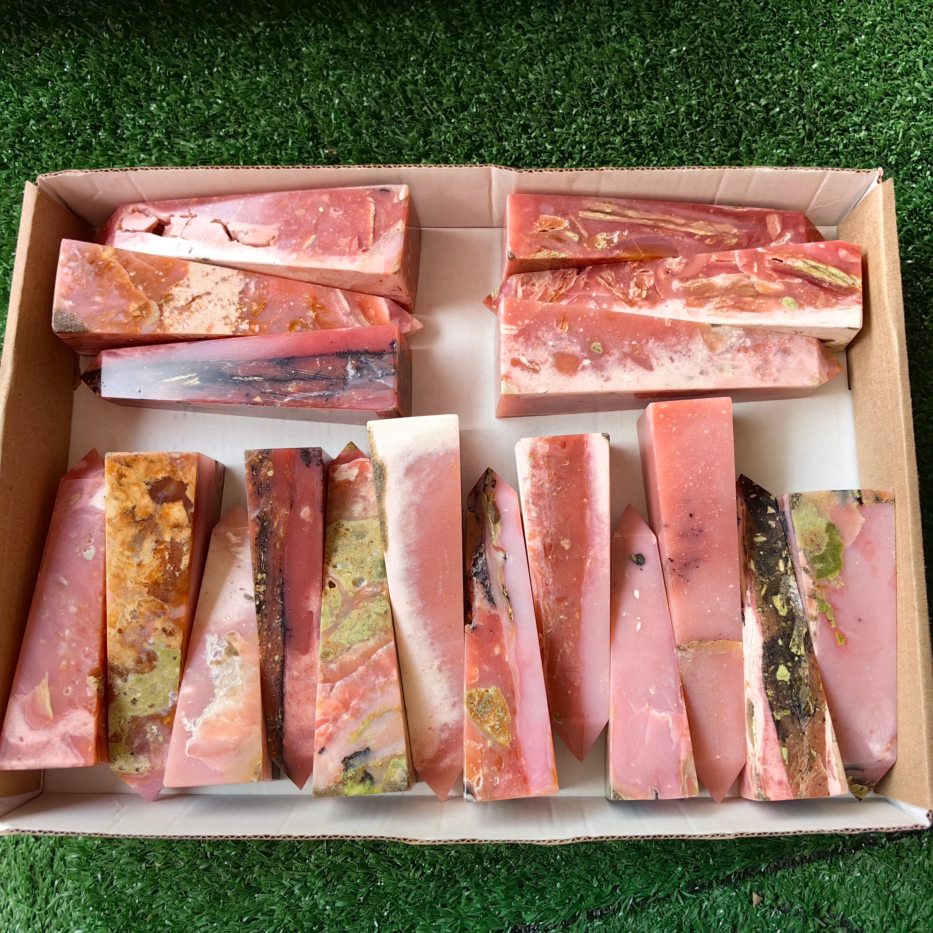 18 pc peruvian pink opal towers