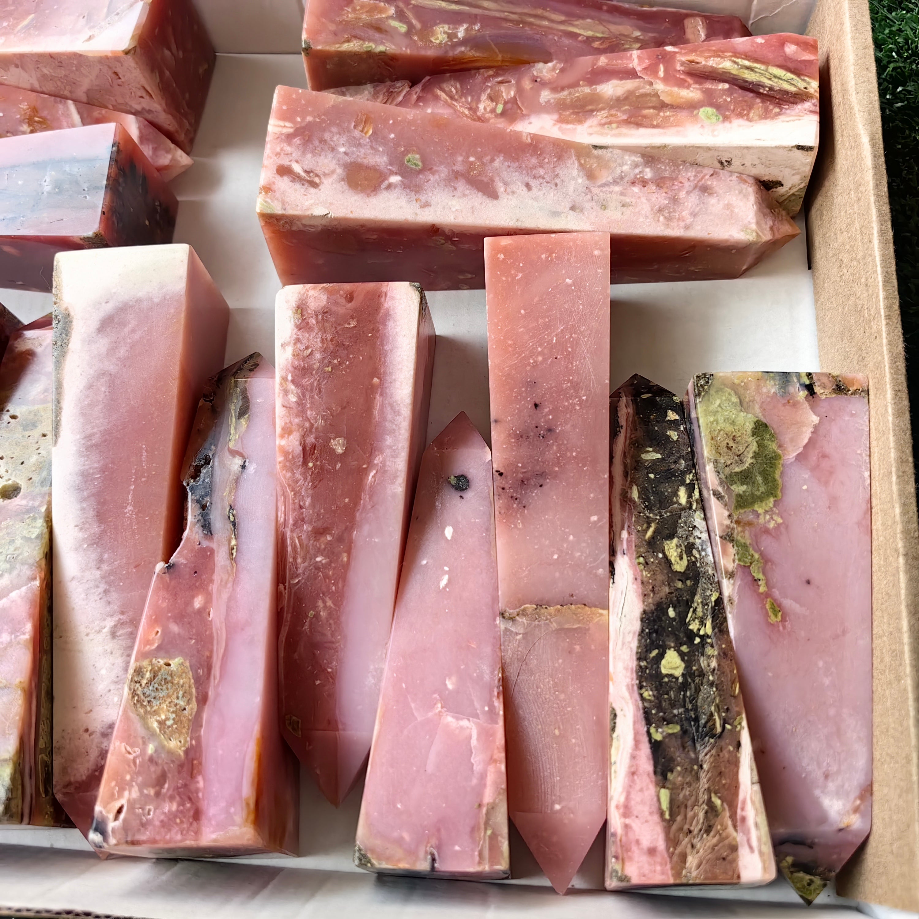 18 pc peruvian pink opal towers