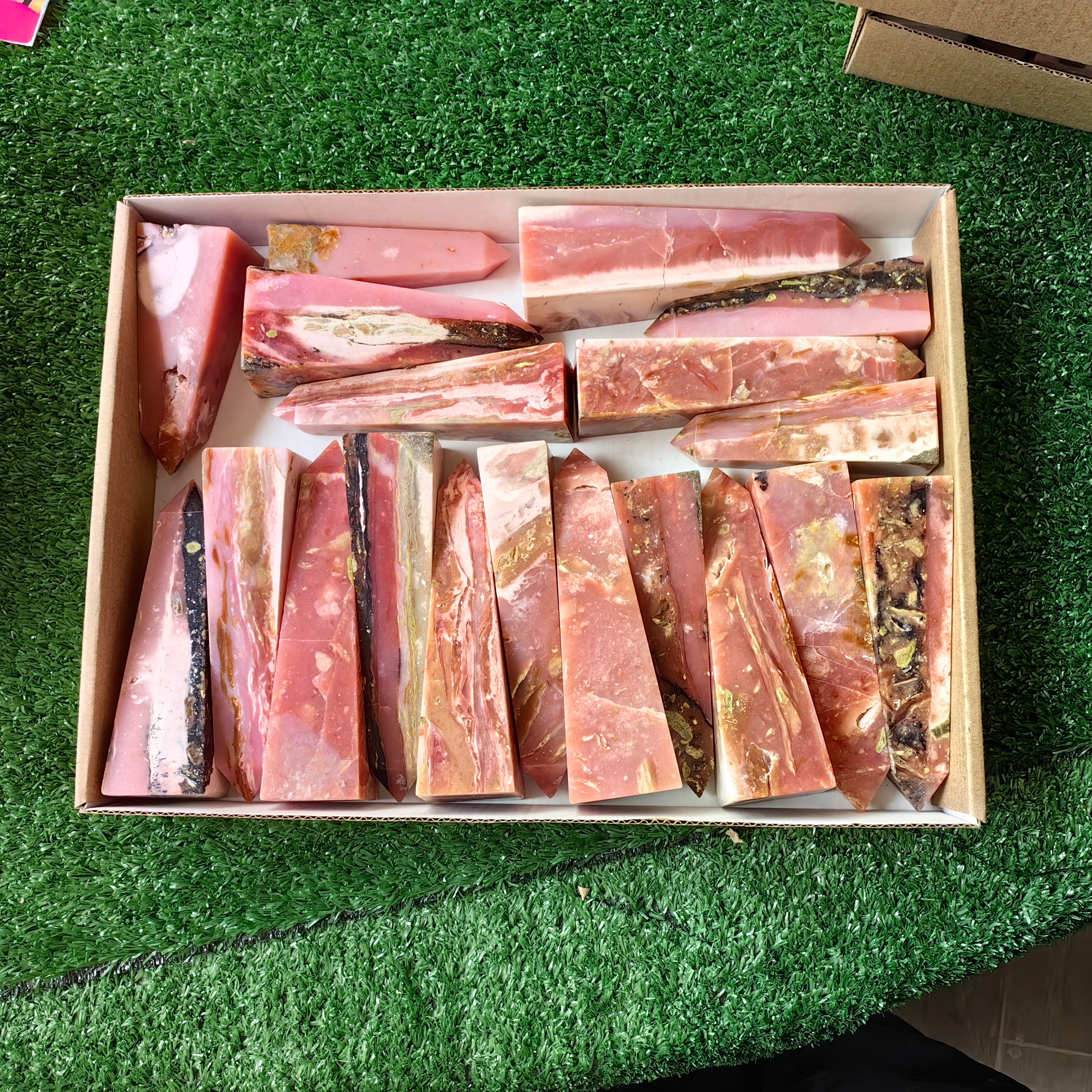 19 pc peruvian pink opal towers