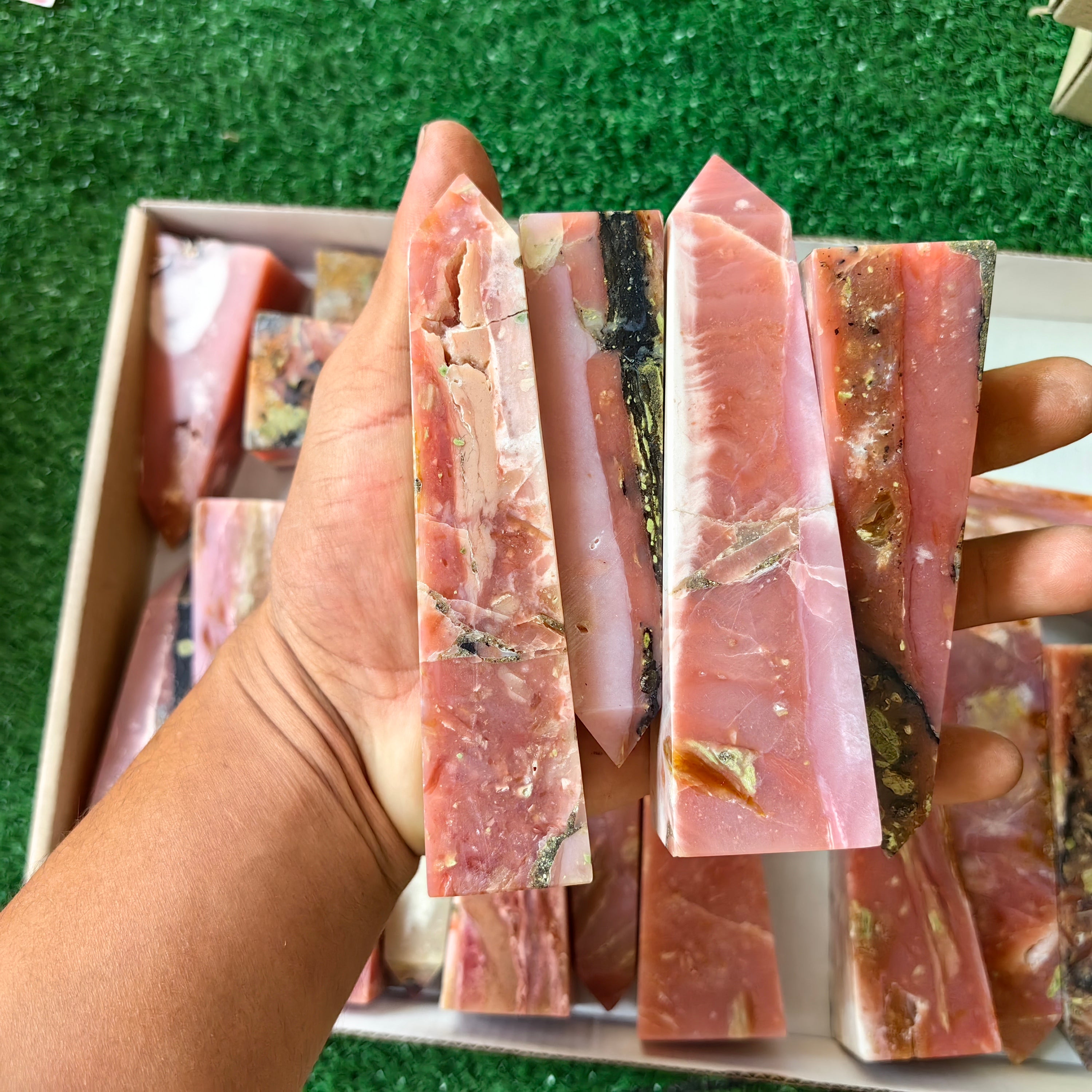 19 pc peruvian pink opal towers