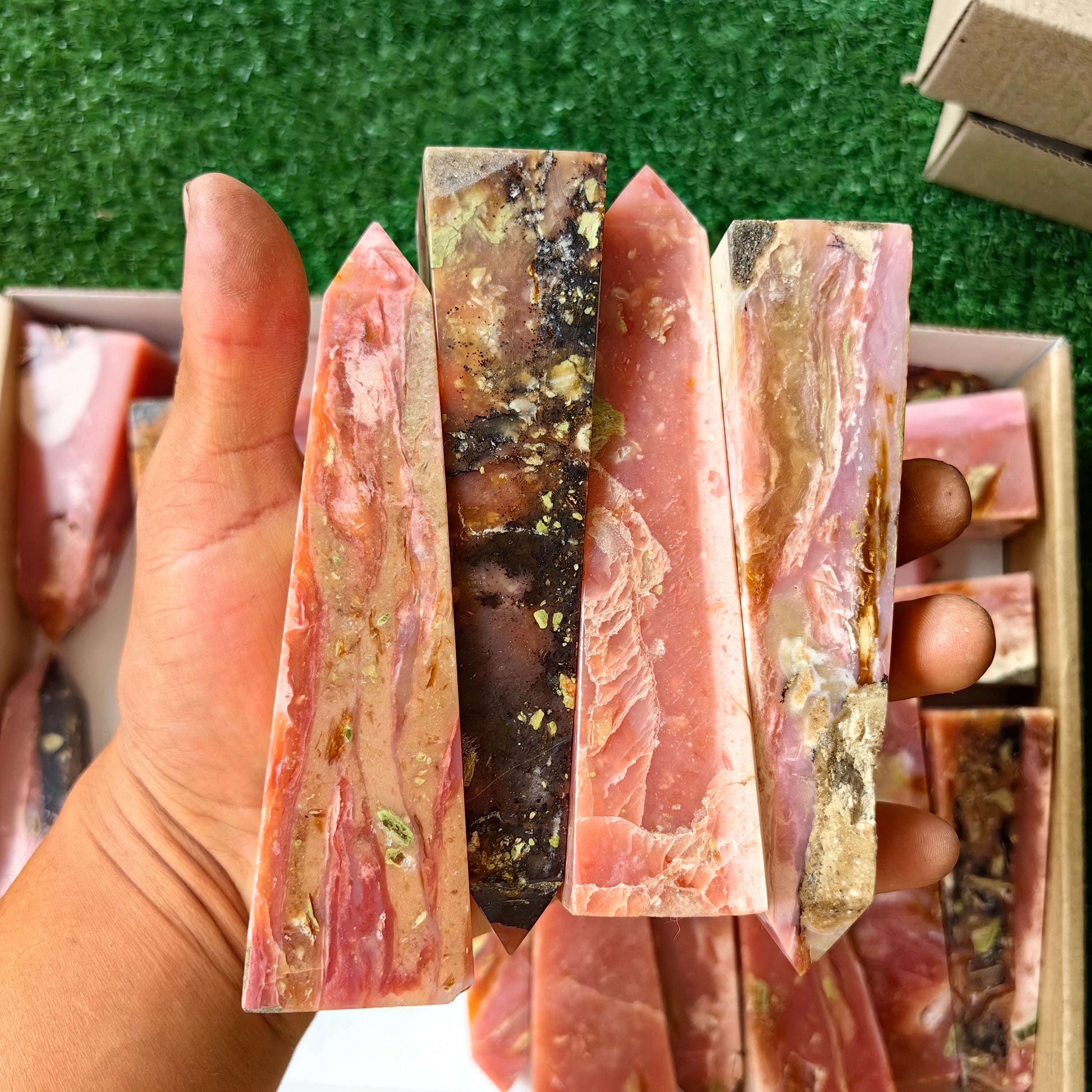 19 pc peruvian pink opal towers