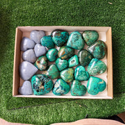 25 pc chrysocolla & angelite hearts