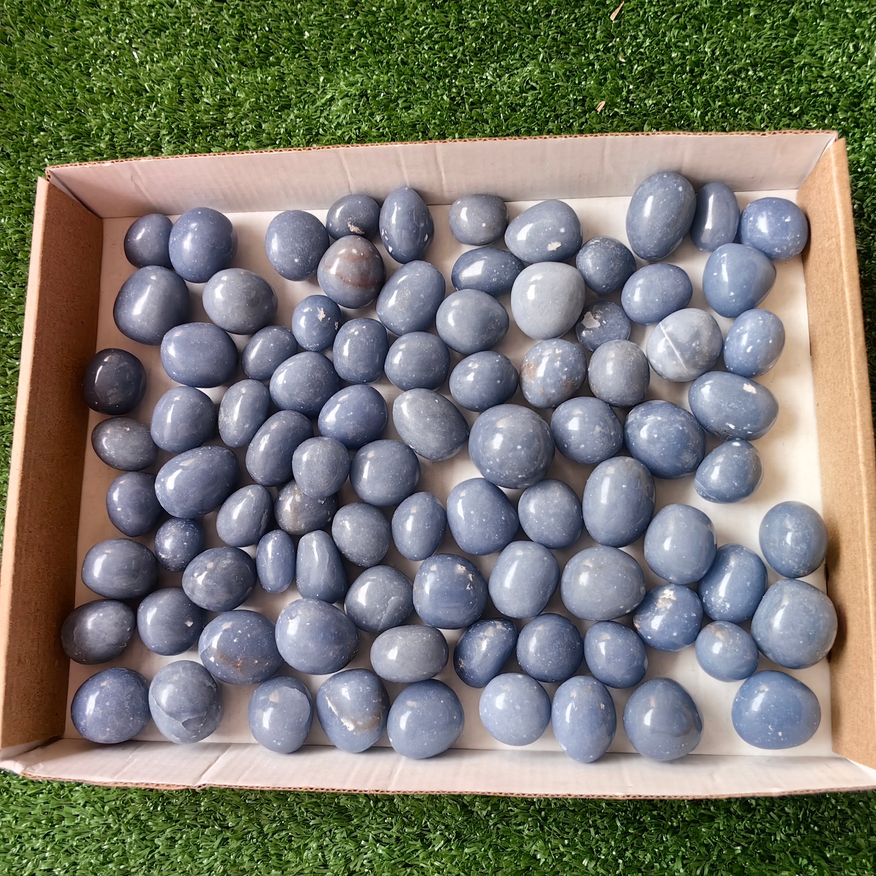 2 kg tumbled blue angelite