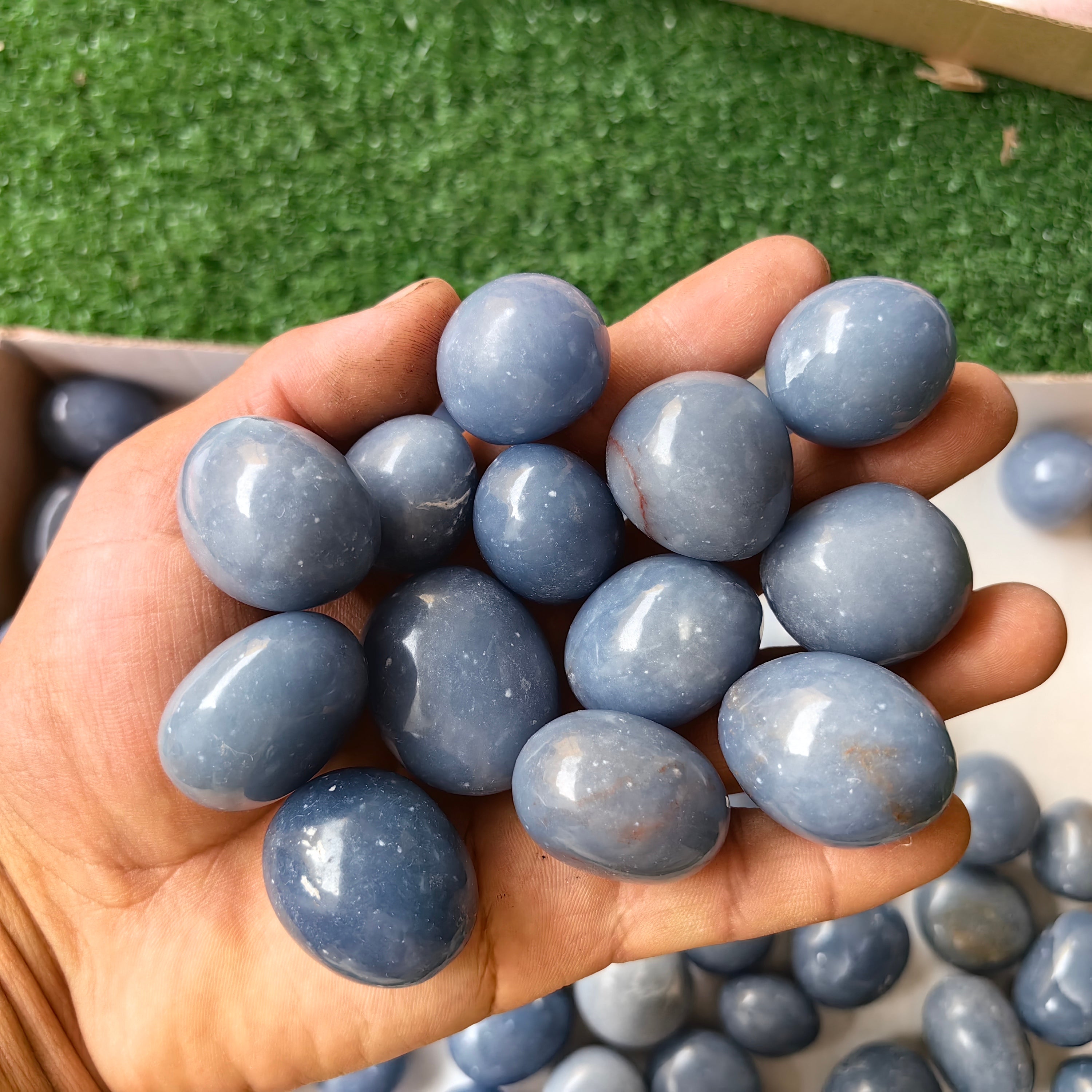 2 kg tumbled blue angelite
