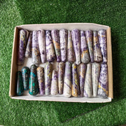 26 pc bolivianite & chrysocolla wands