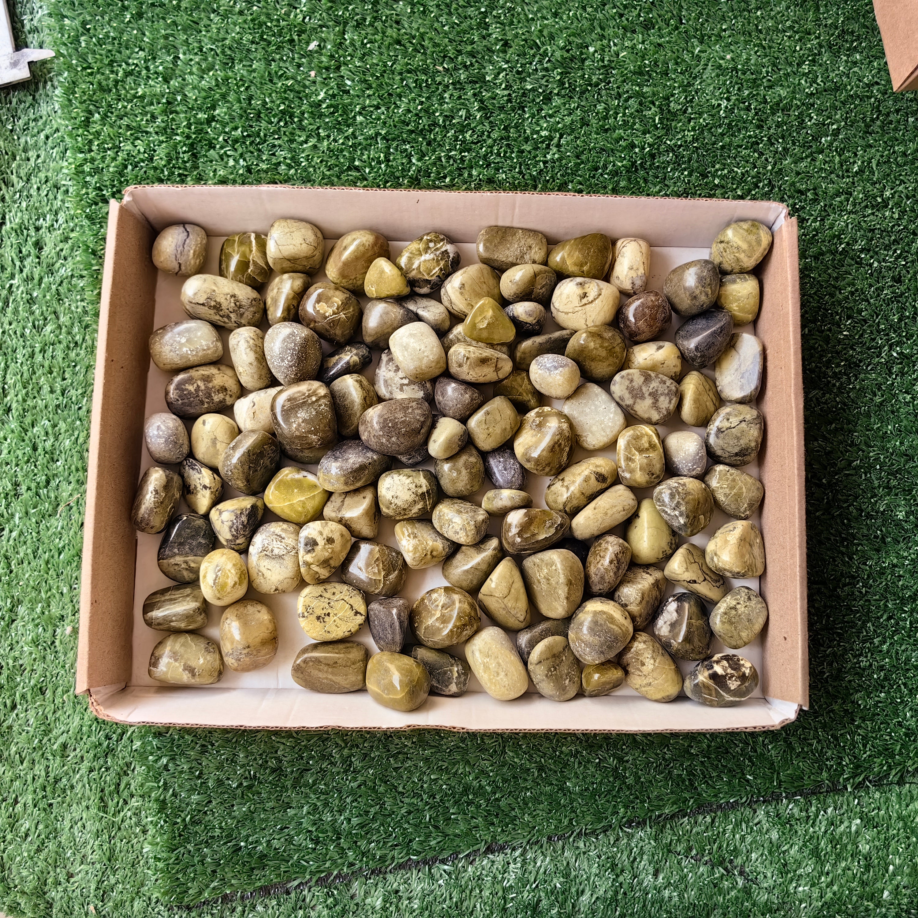 2 kg tumbled green serpentine