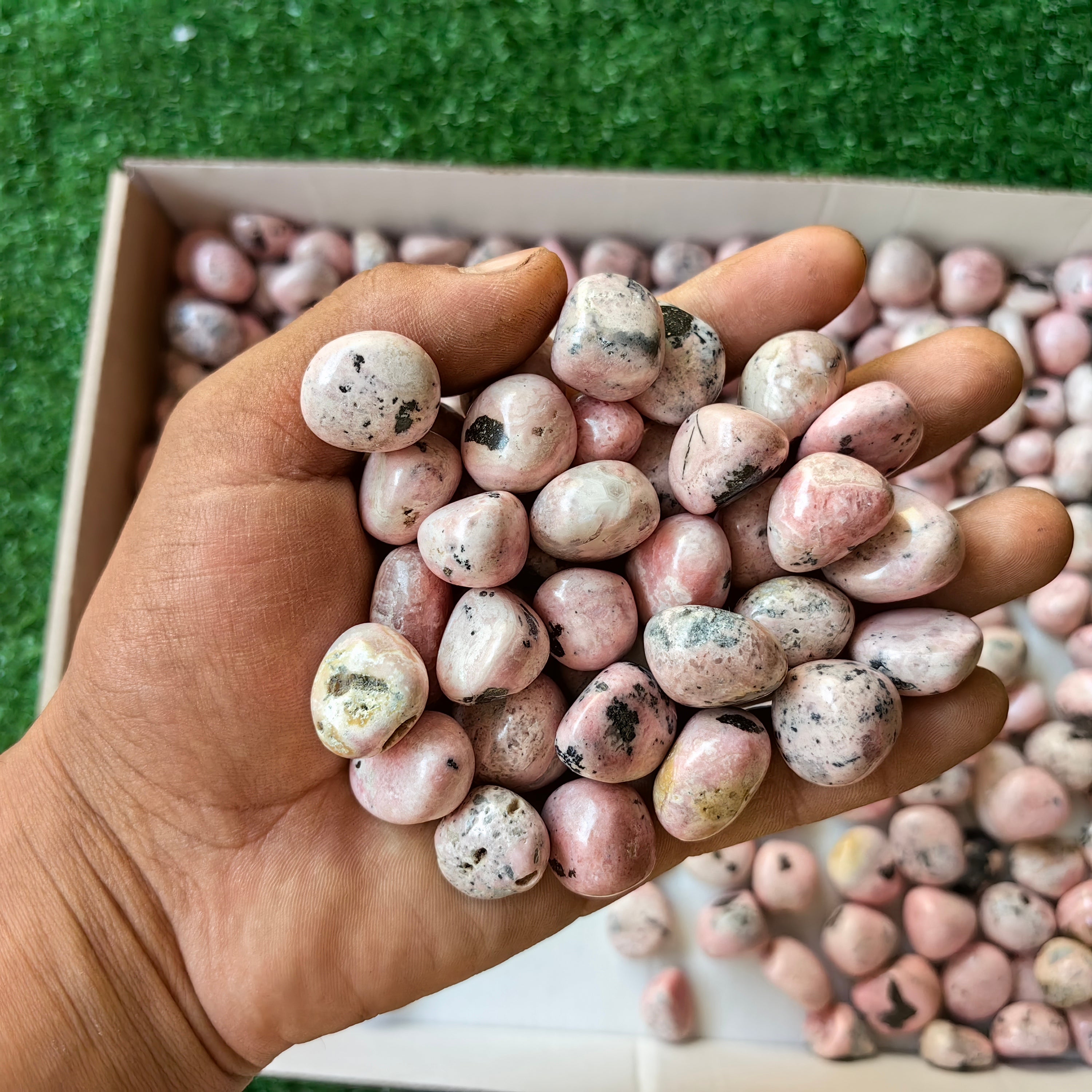 2 kg tumbled pink rhodonite