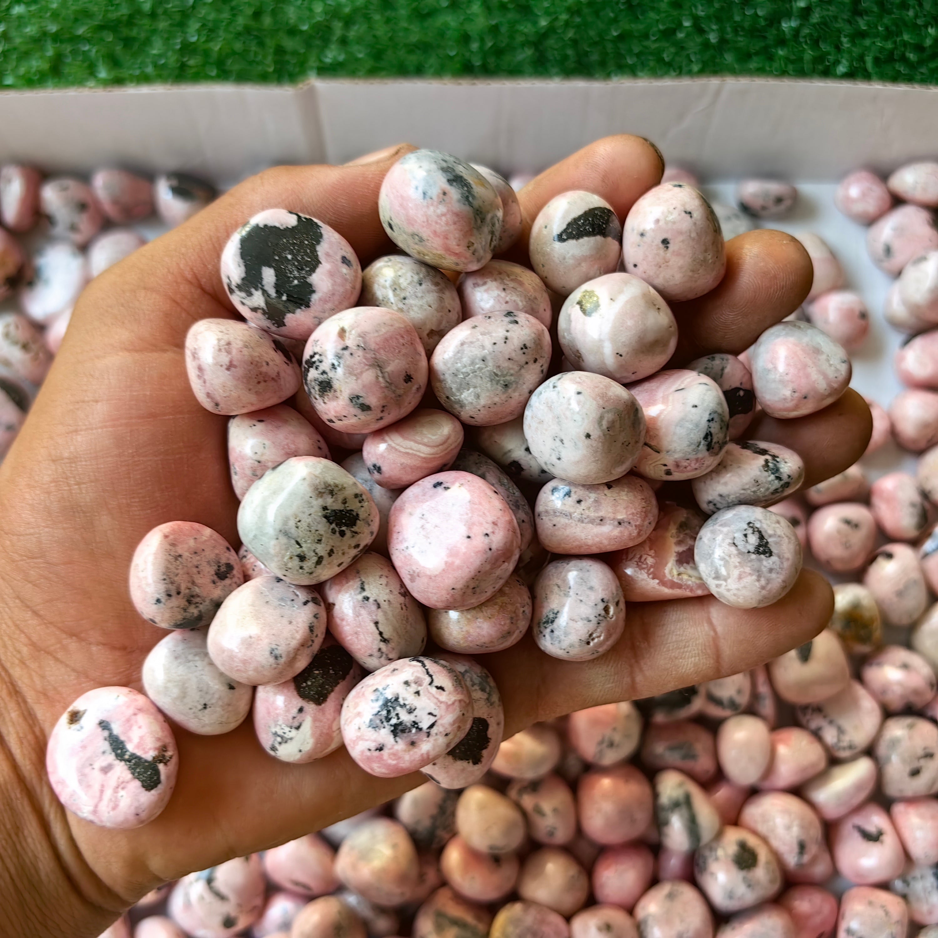 2 kg tumbled pink rhodonite