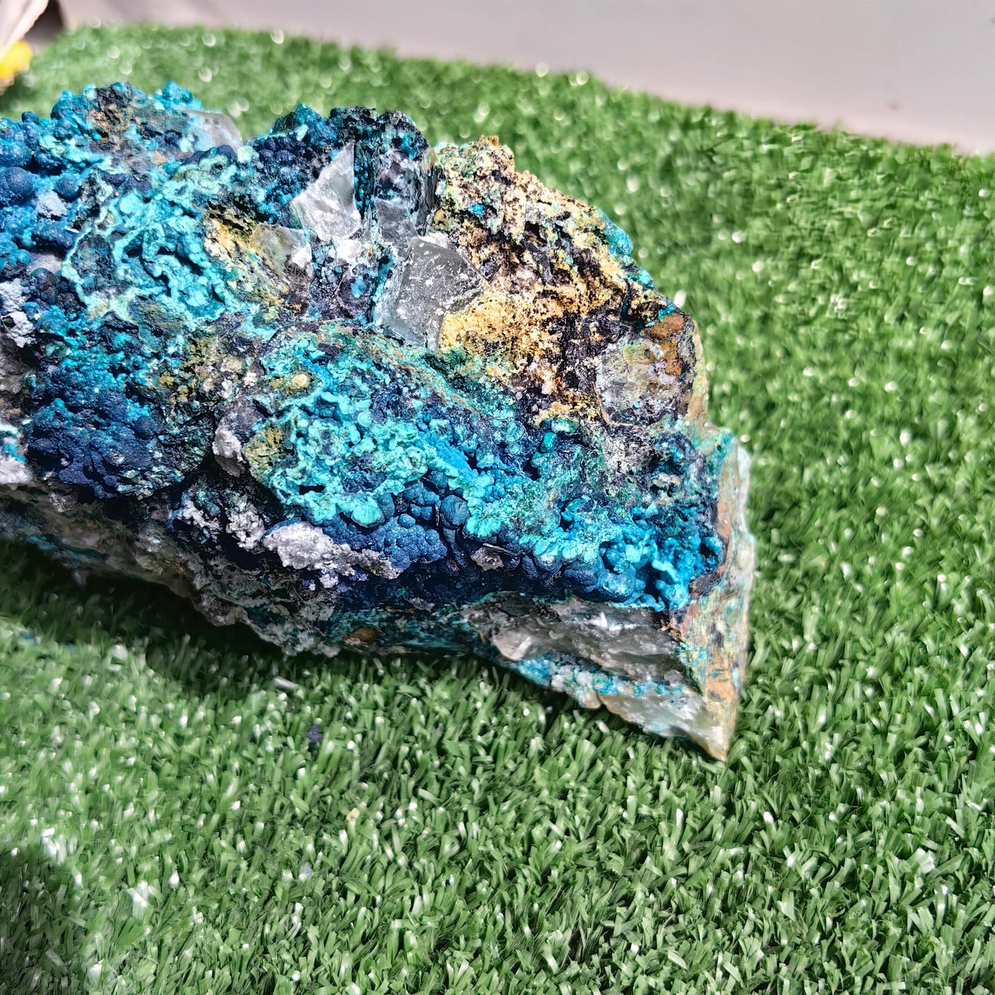 Chrysocolla on Quartz from mine tentadora