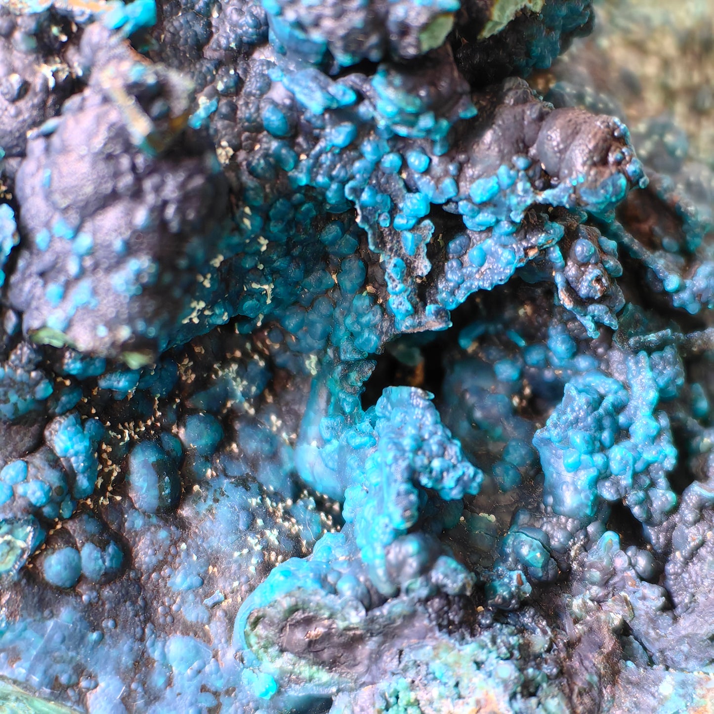 Chrysocolla on Quartz from mine tentadora