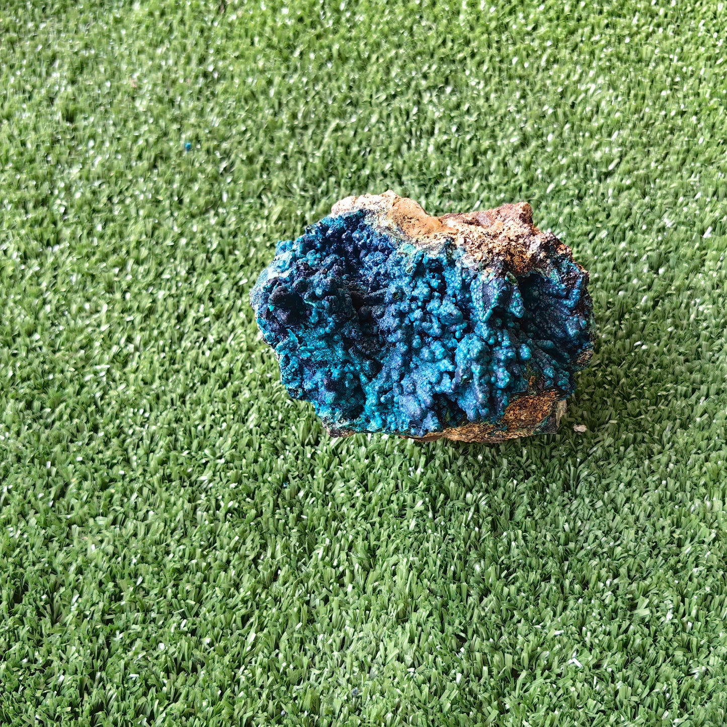 Chrysocolla on Quartz from mine tentadora