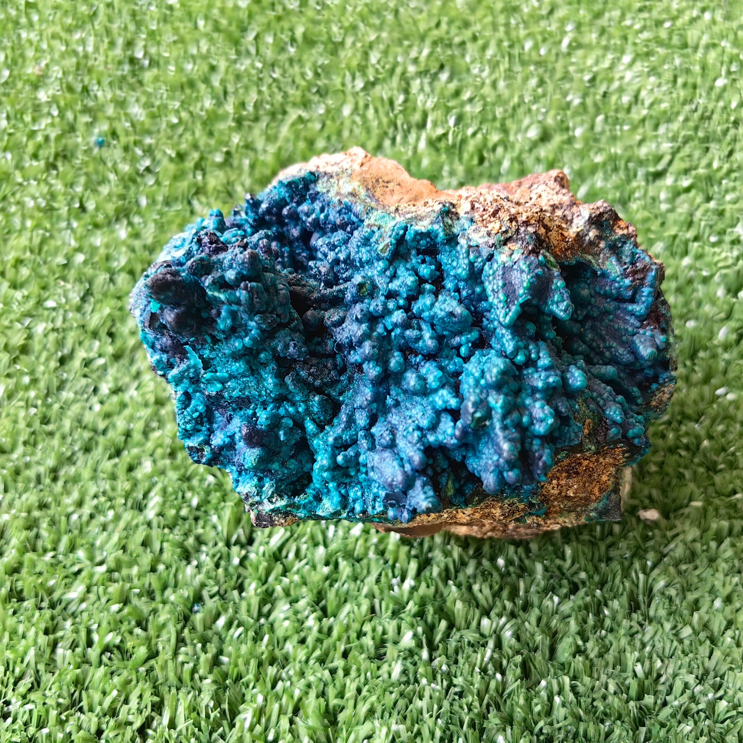 Chrysocolla on Quartz from mine tentadora