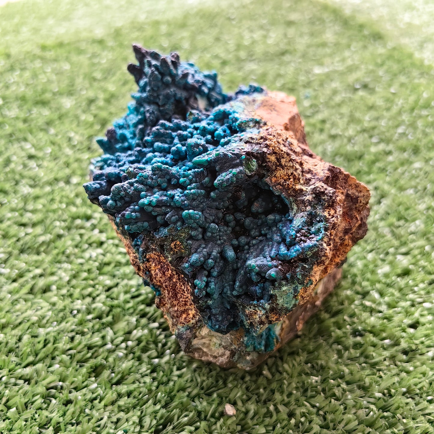 Chrysocolla on Quartz from mine tentadora