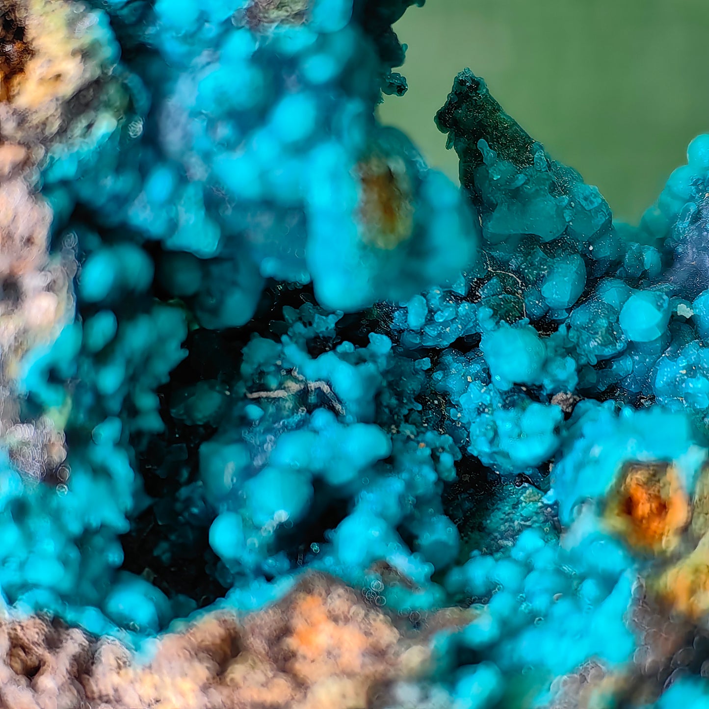 Chrysocolla on Quartz from mine tentadora