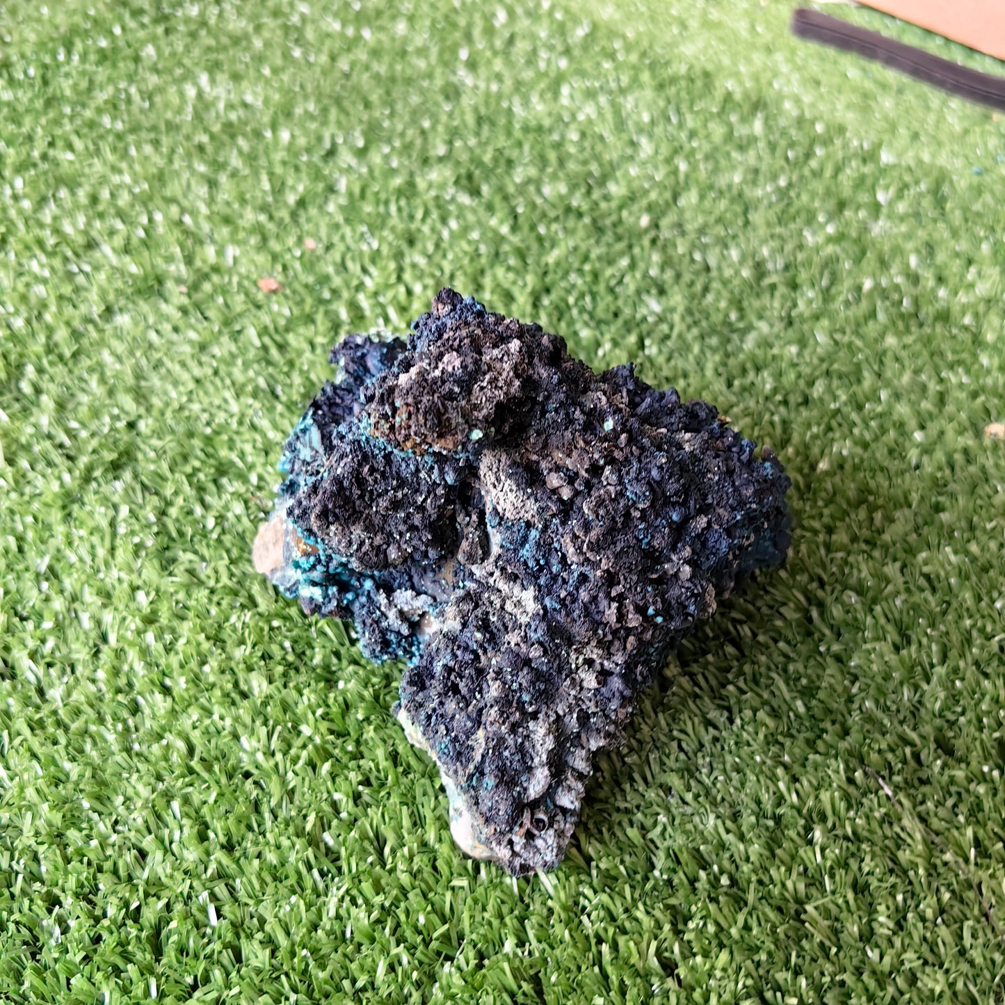 Chrysocolla on Quartz from mine tentadora