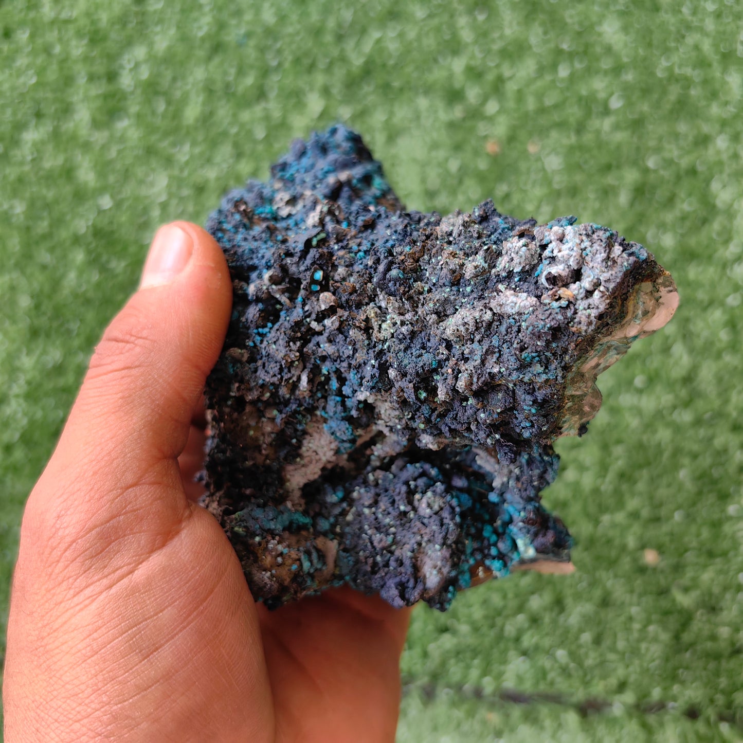 Chrysocolla on Quartz from mine tentadora