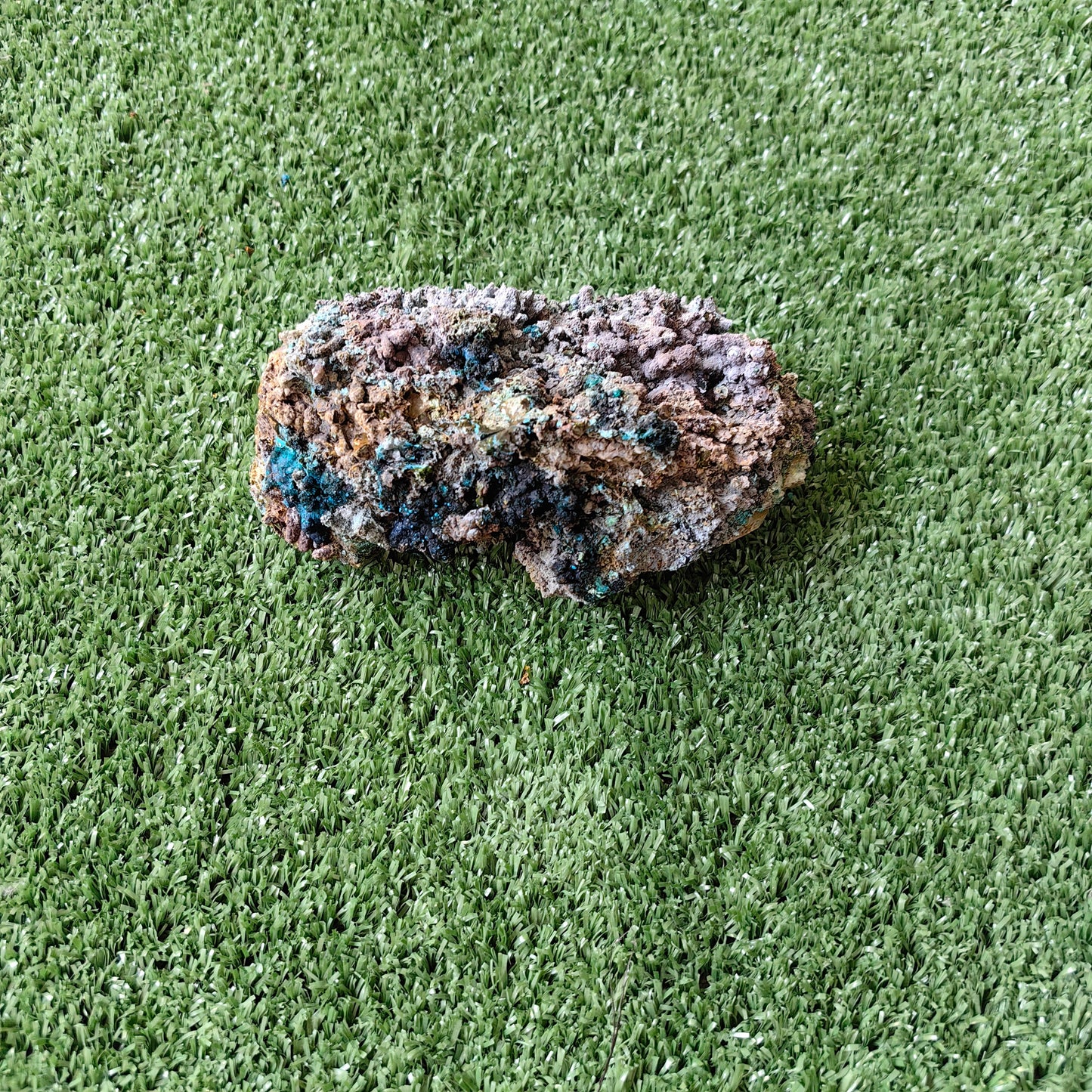 Chrysocolla on Quartz from mine tentadora