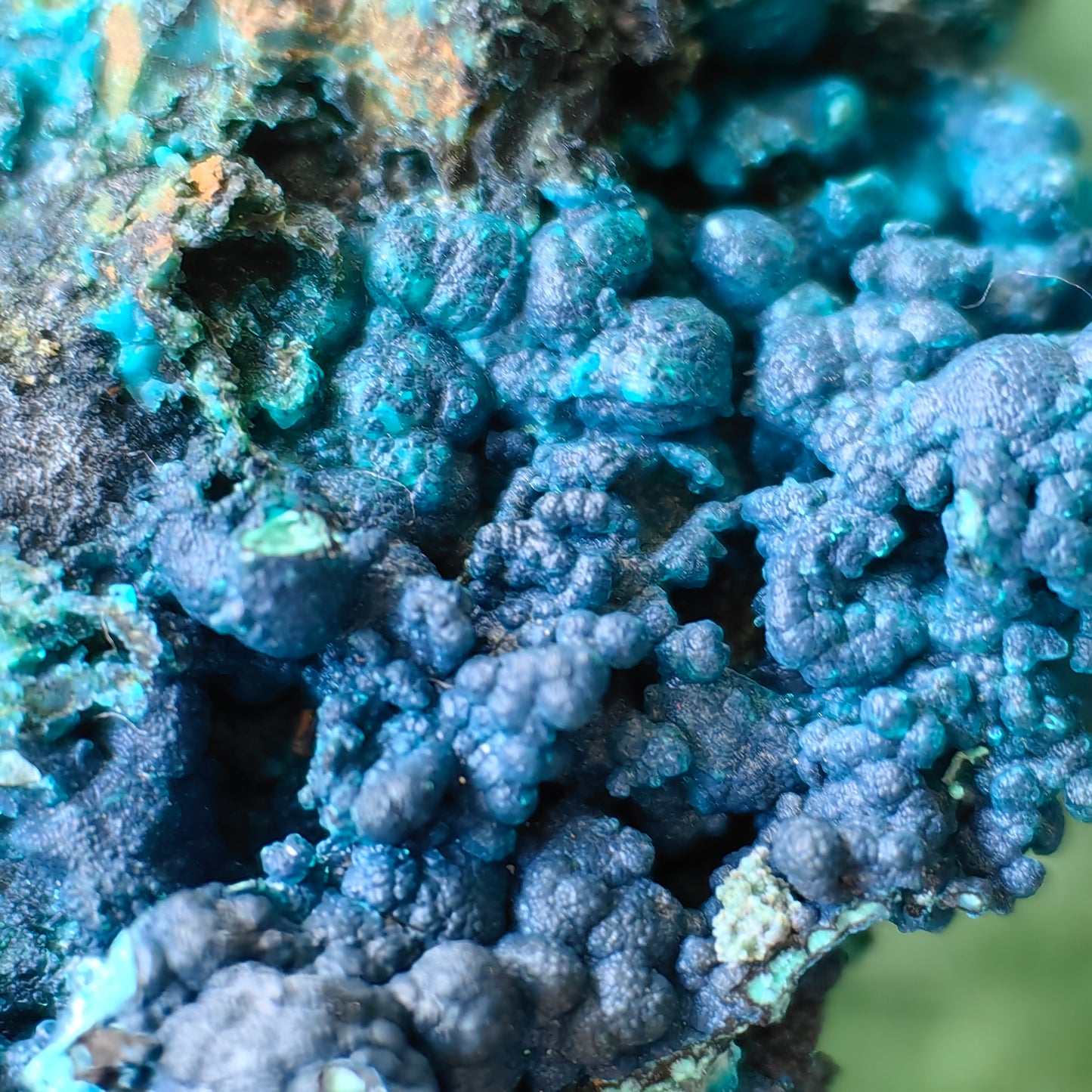 Chrysocolla on Quartz from mine tentadora