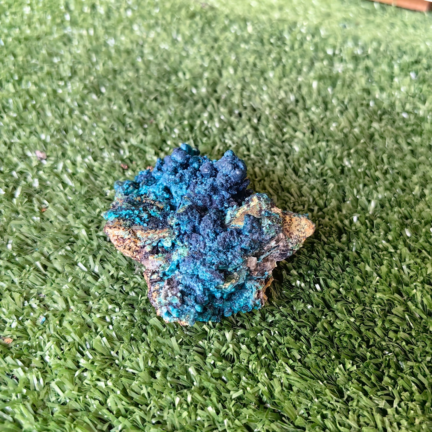Chrysocolla on Quartz from mine tentadora