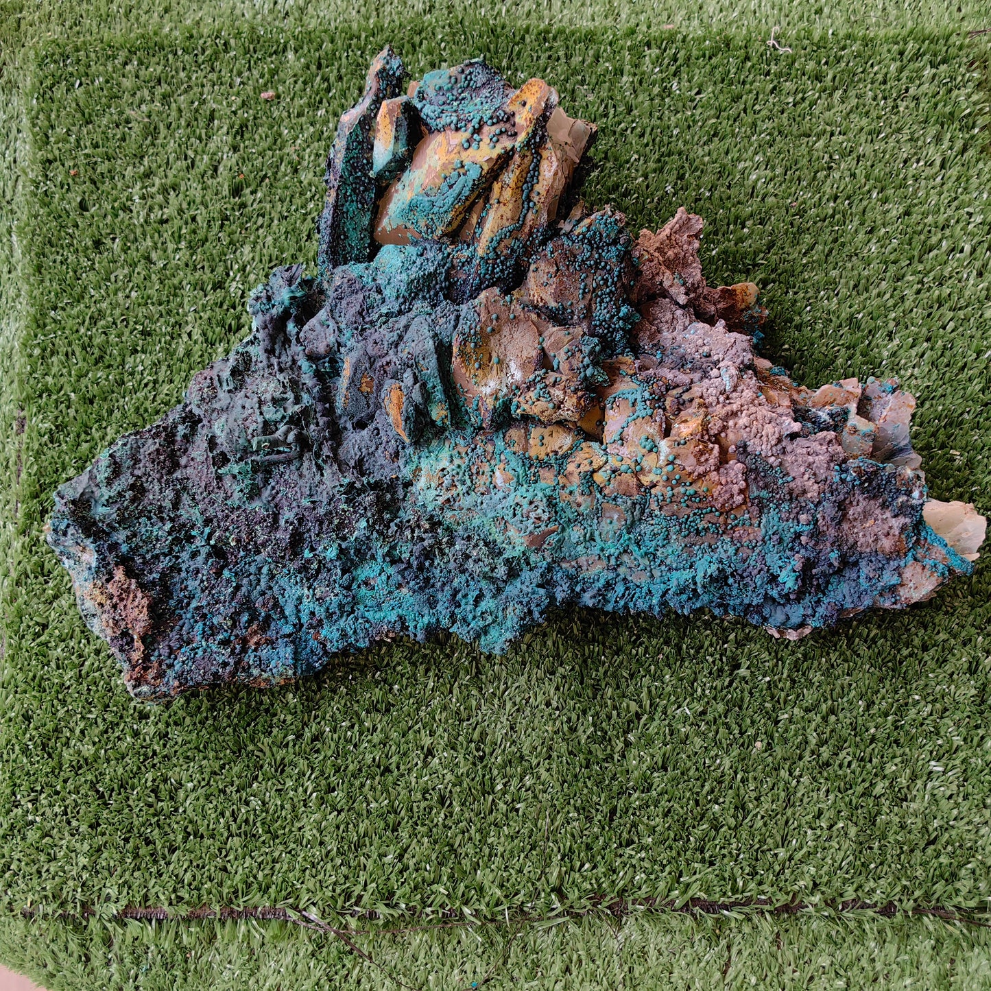 Chrysocolla on Quartz from mine tentadora