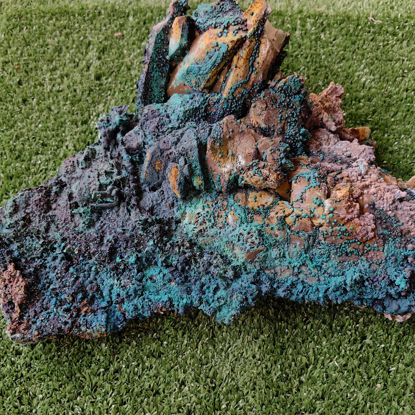 Chrysocolla on Quartz from mine tentadora