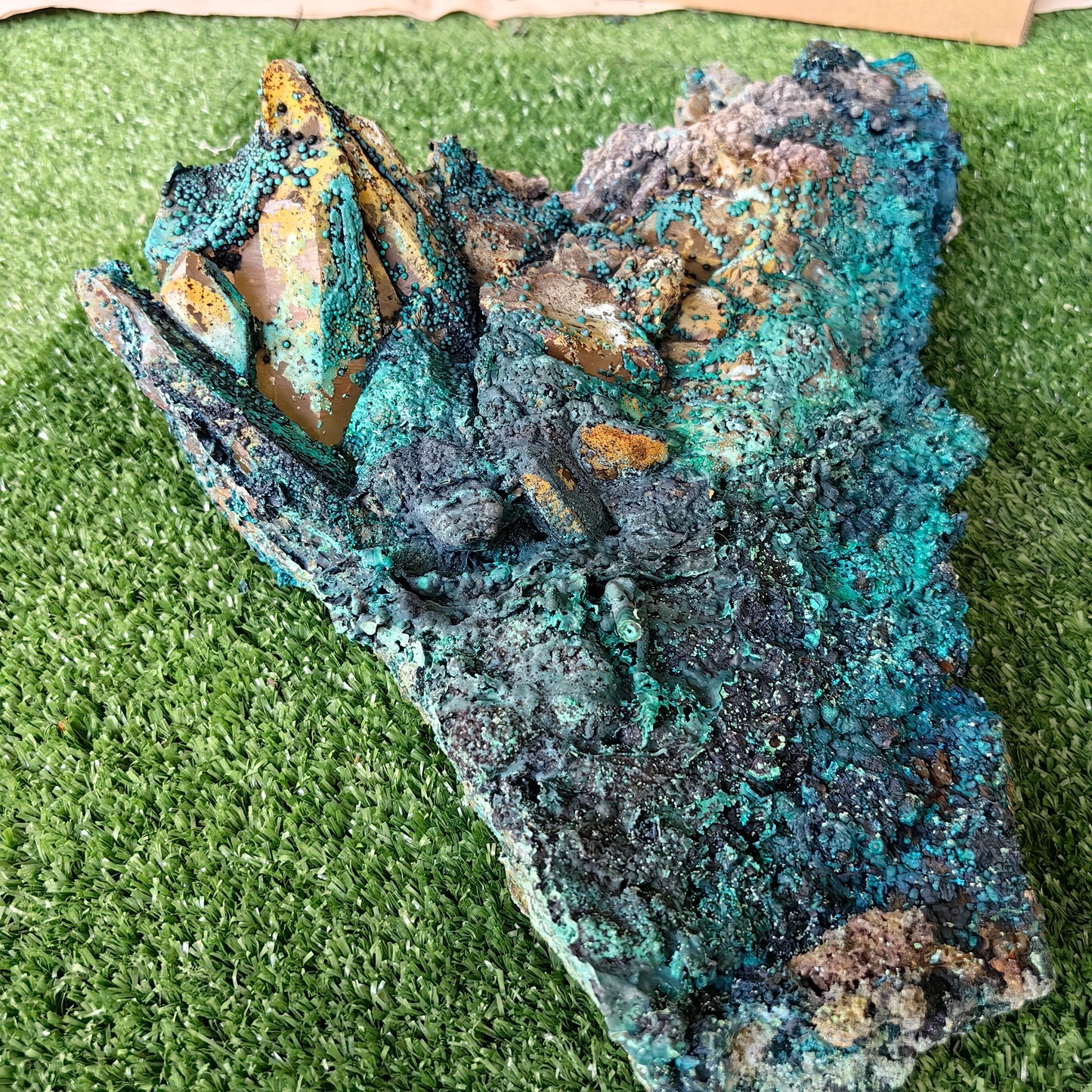 Chrysocolla on Quartz from mine tentadora